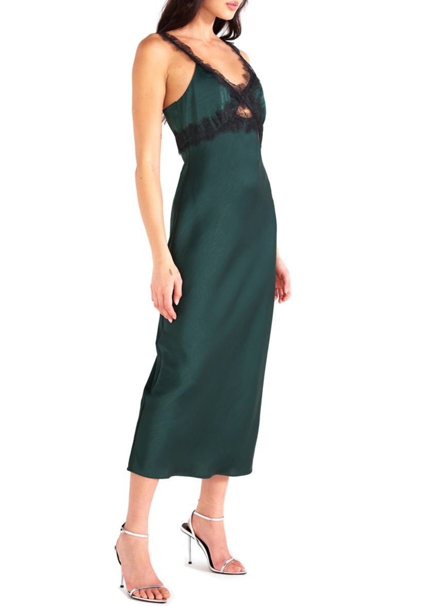 Womens Erin Lace Trim Midi Dress
