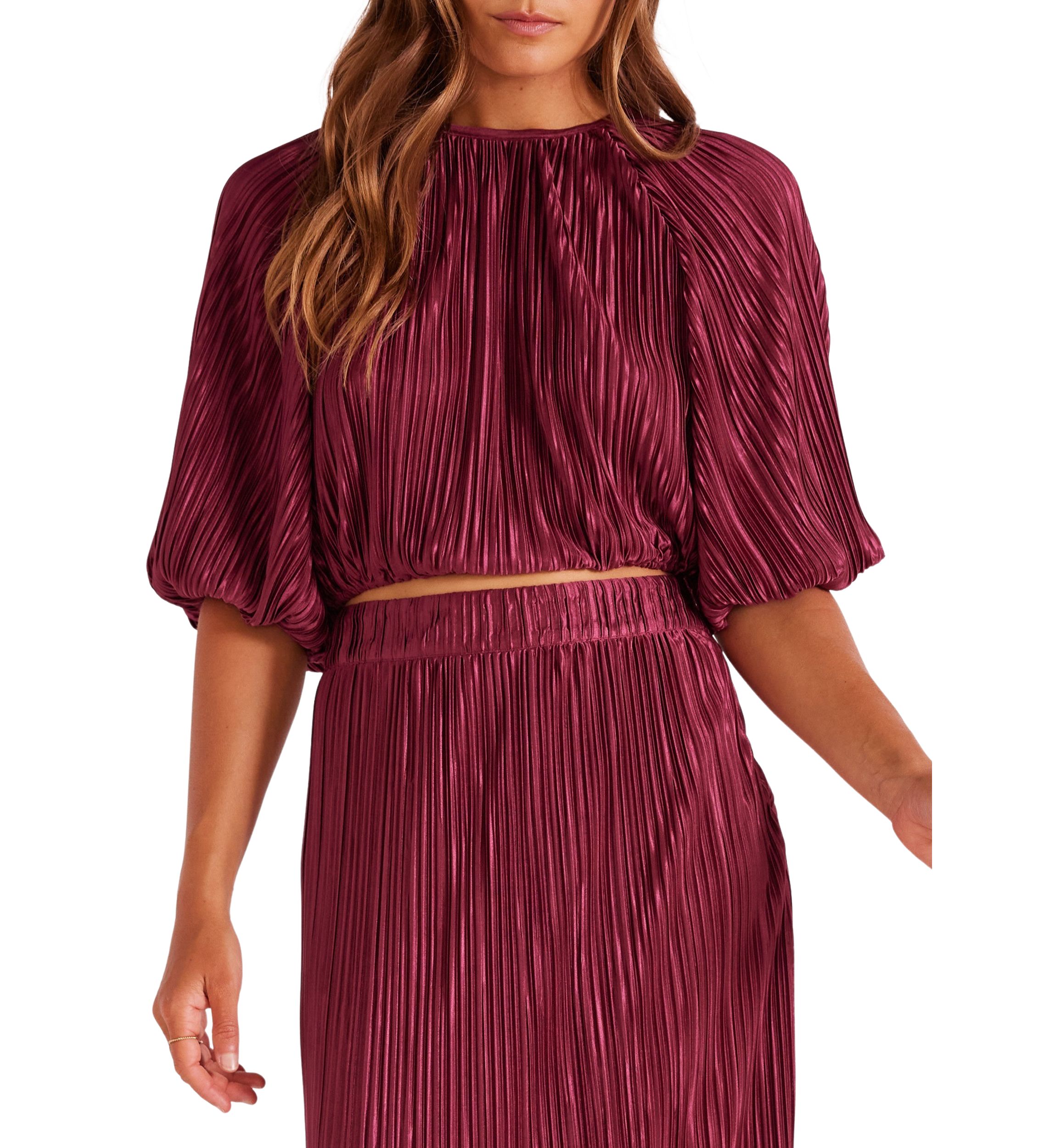 Womens Tilla Plisse Crop Top
