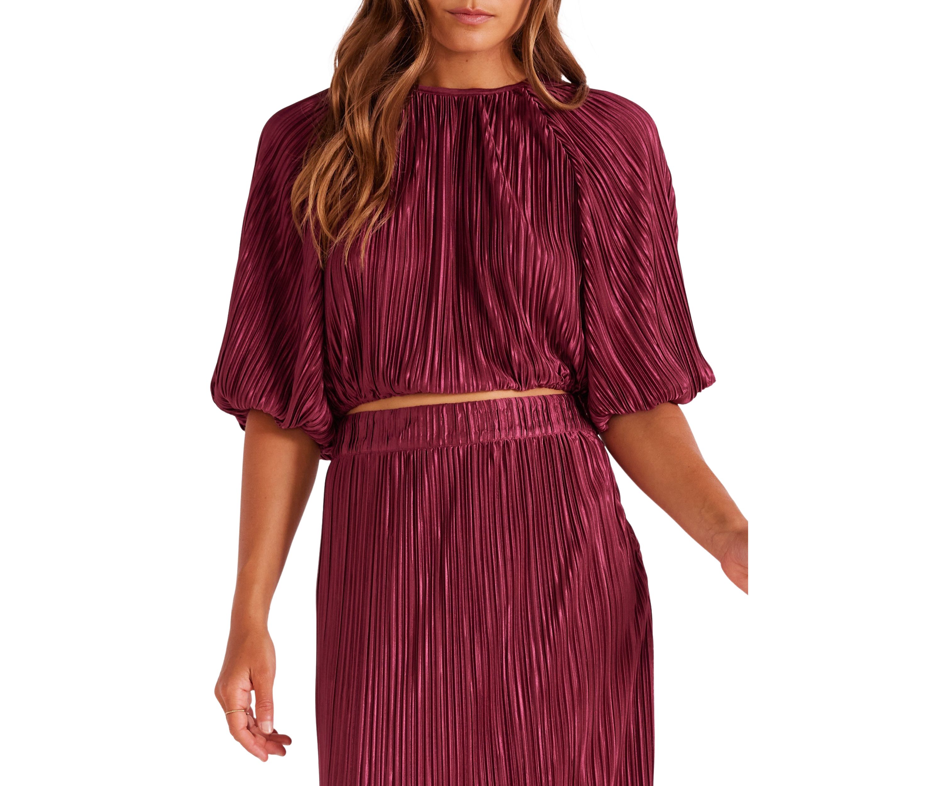 Womens Tilla Plisse Crop Top