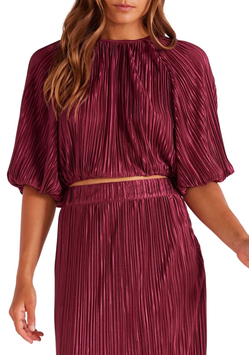 Womens Tilla Plisse Crop Top