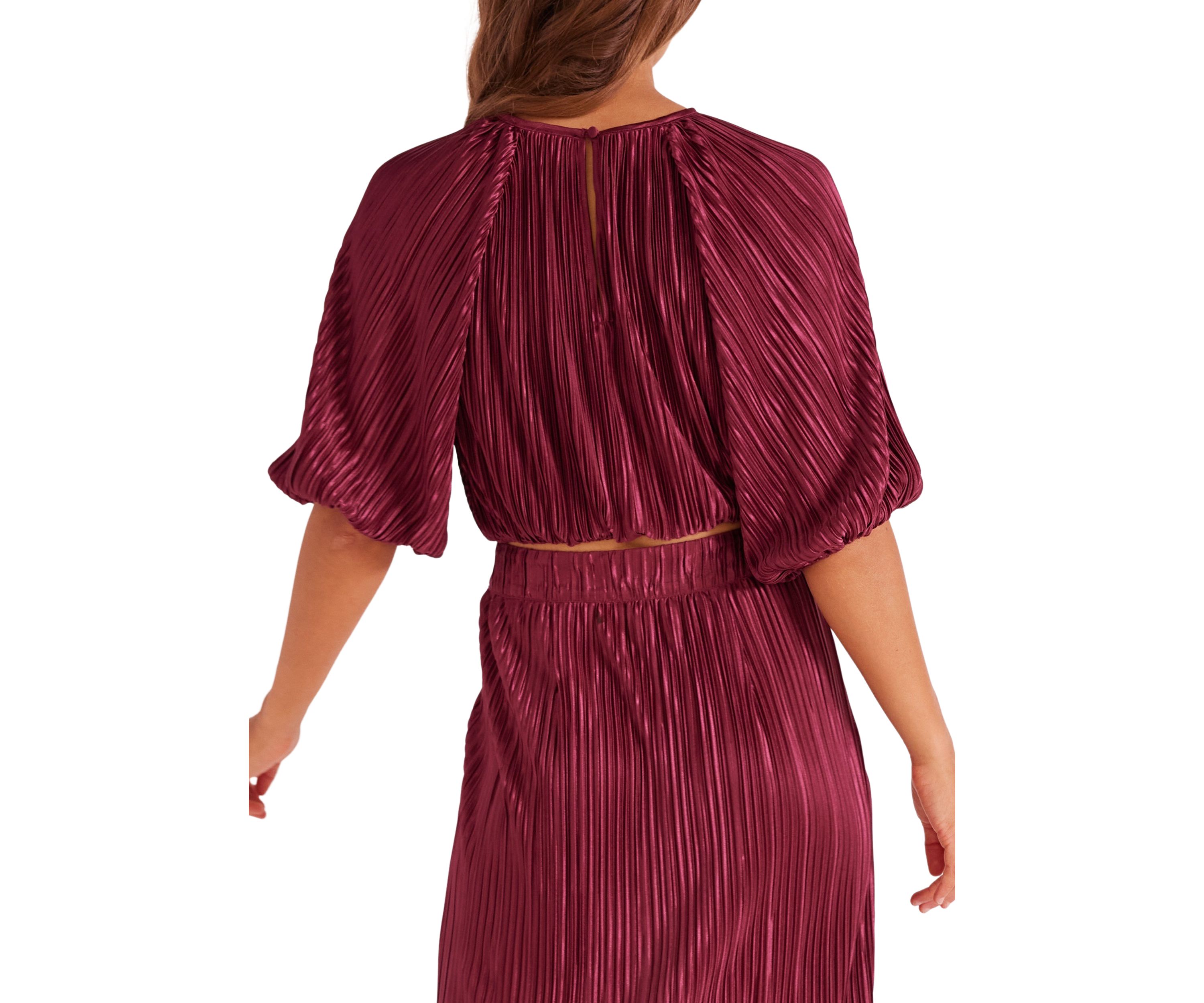 Womens Tilla Plisse Crop Top