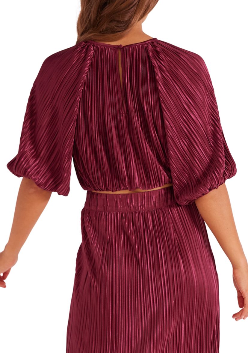 Womens Tilla Plisse Crop Top