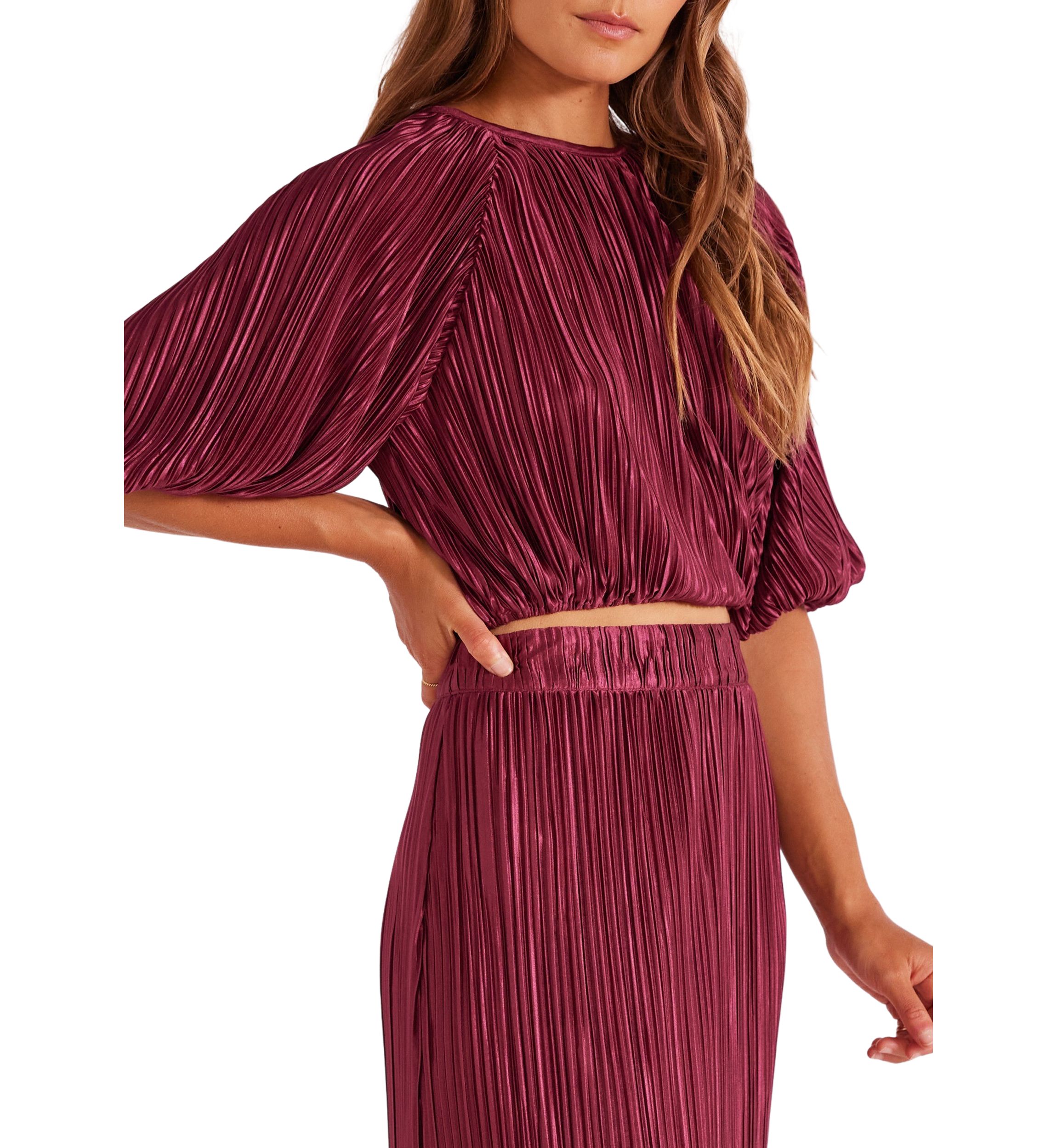 Womens Tilla Plisse Crop Top