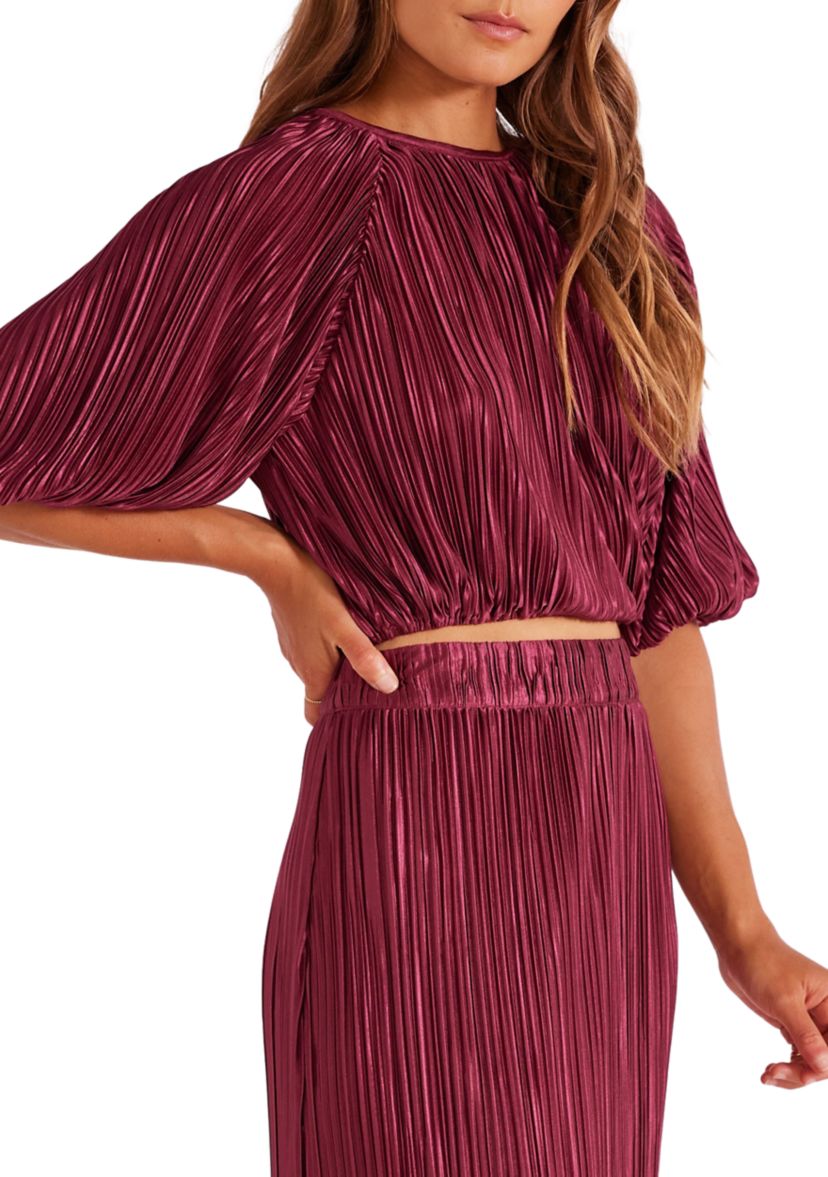 Womens Tilla Plisse Crop Top