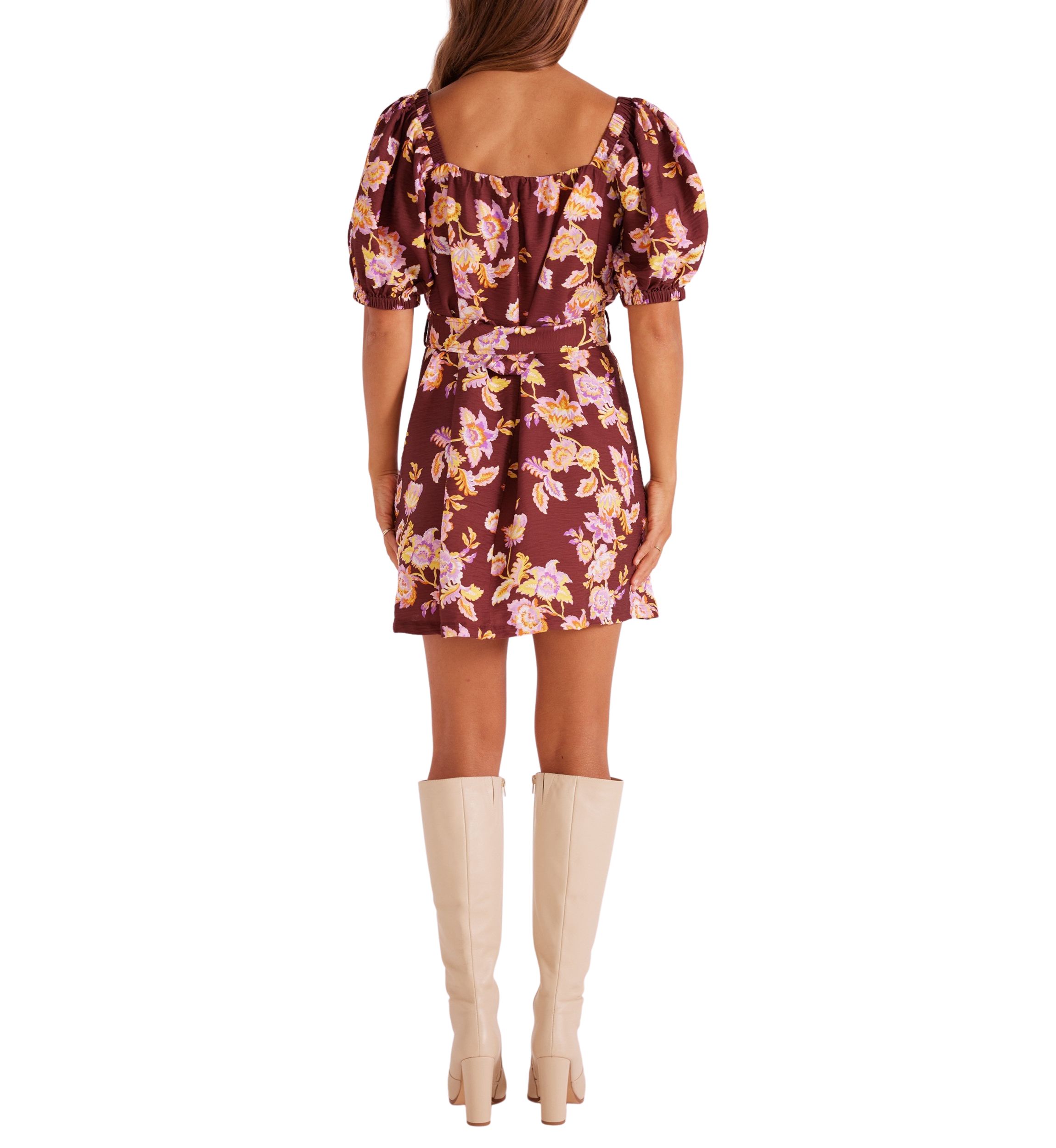 Womens Giselle Belted Mini Dress