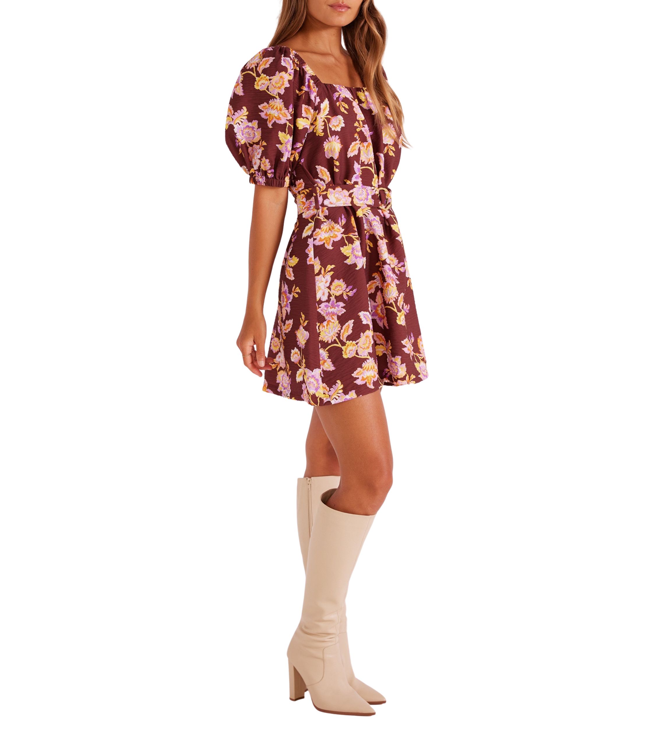 Womens Giselle Belted Mini Dress