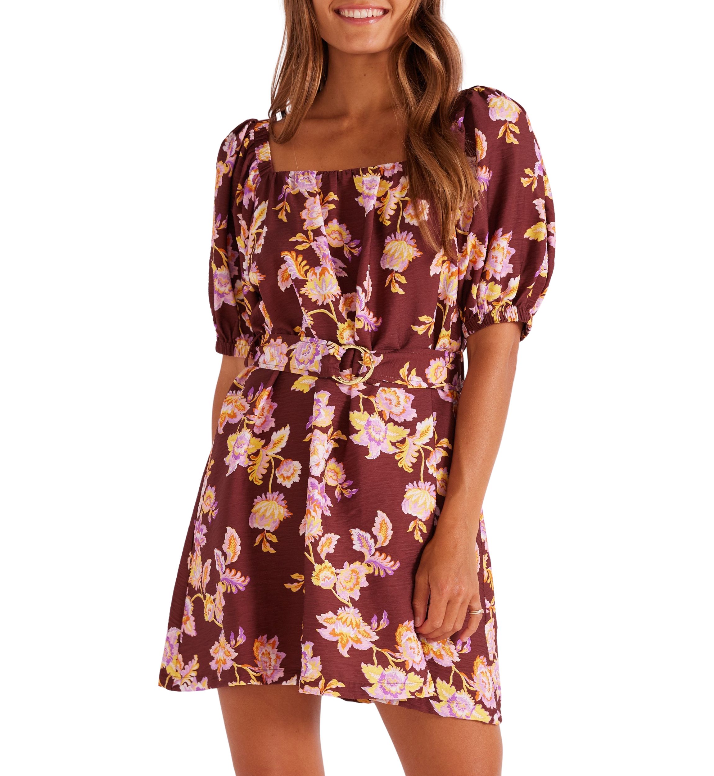 Womens Giselle Belted Mini Dress
