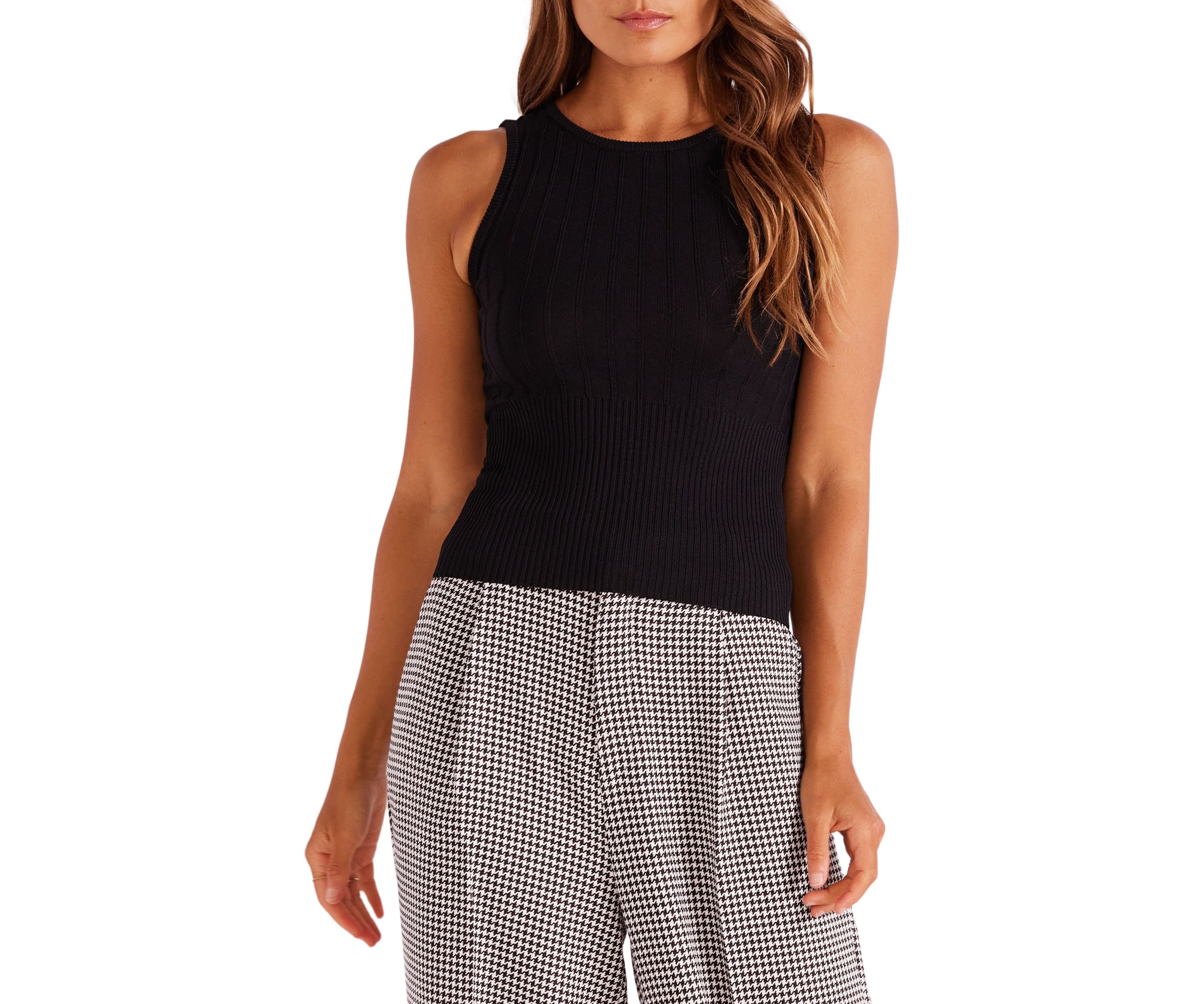 Womens Evie Cut Out Knit Tank Top