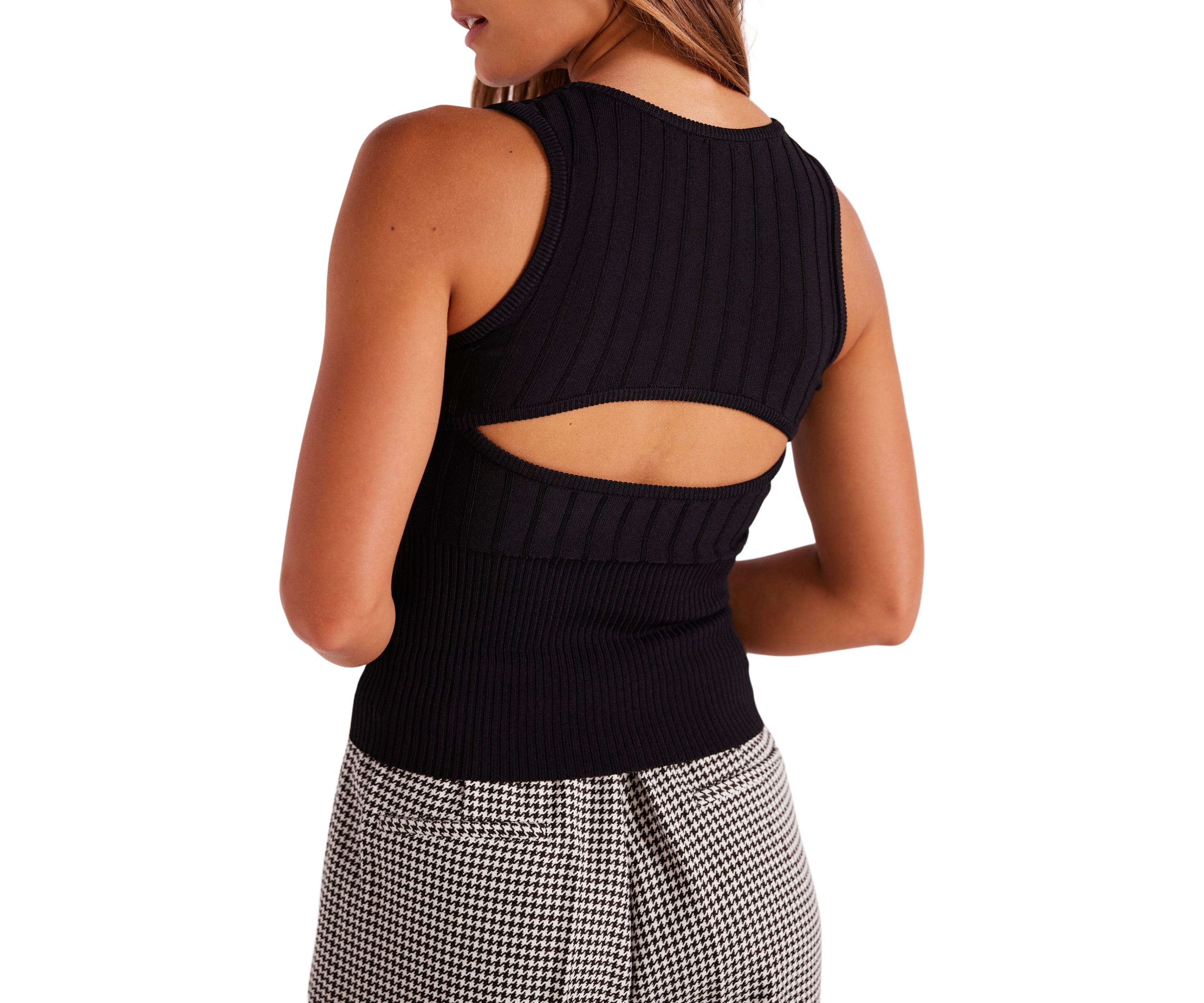 Womens Evie Cut Out Knit Tank Top
