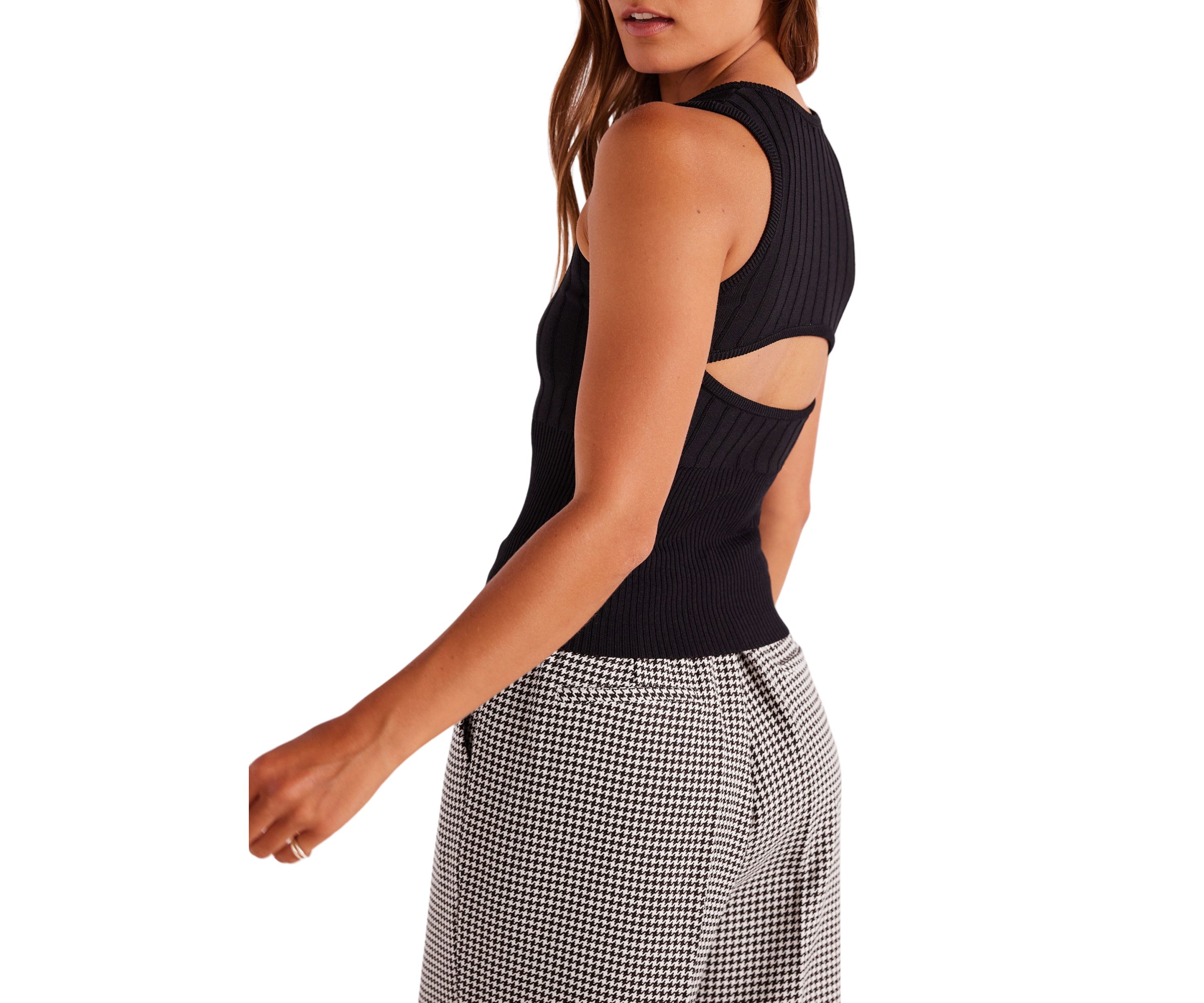 Womens Evie Cut Out Knit Tank Top