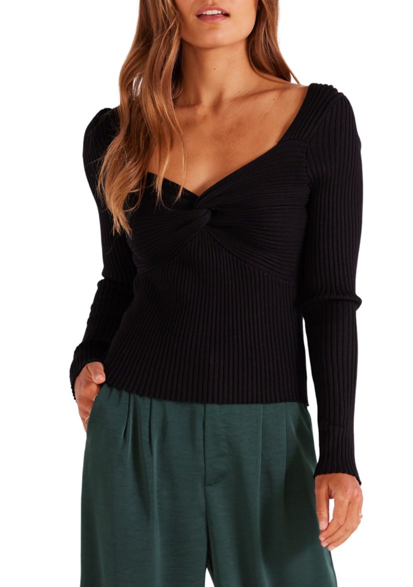 Womens Sienna Twist Front Knit Sweater