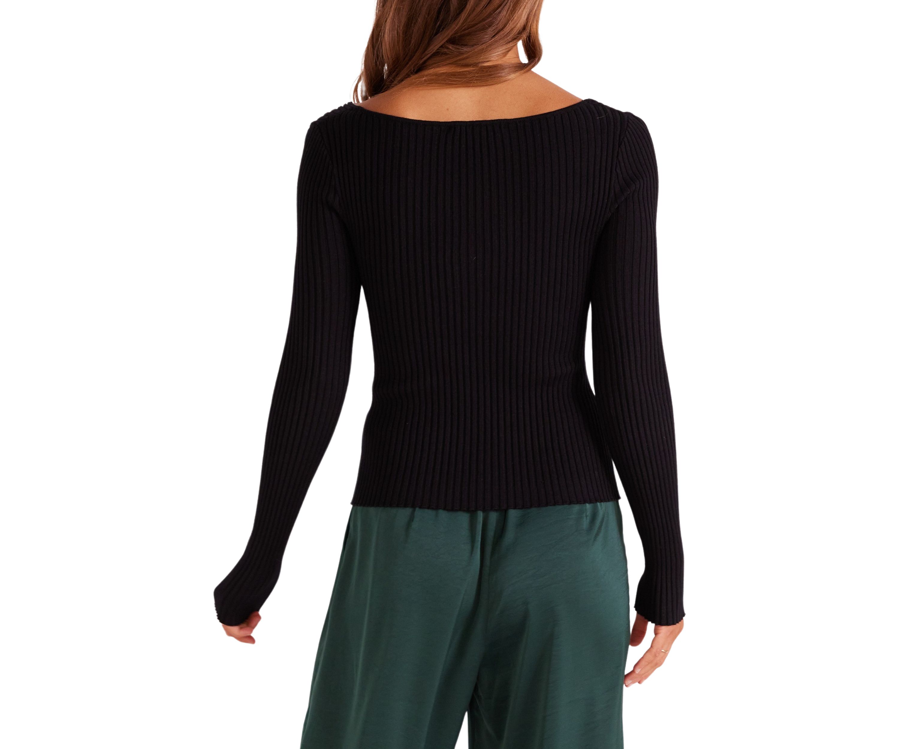 Womens Sienna Twist Front Knit Sweater