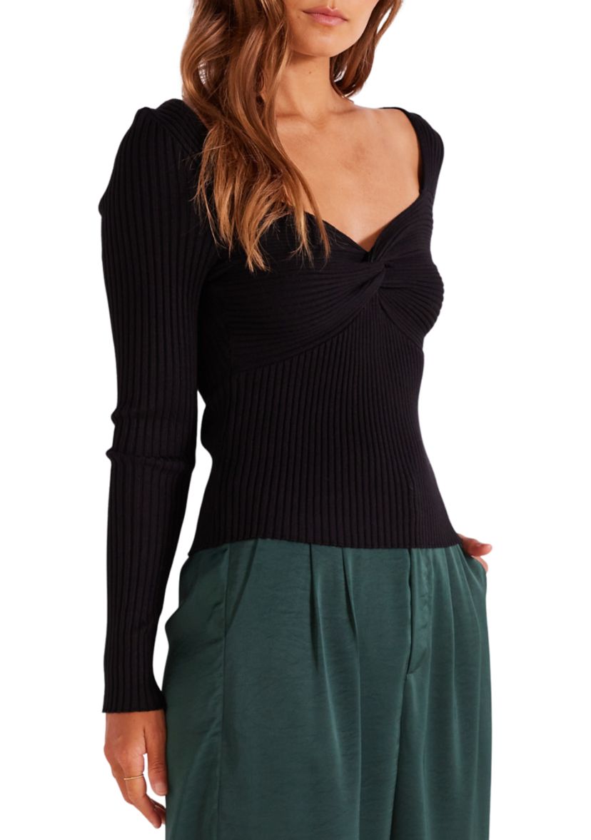 Womens Sienna Twist Front Knit Sweater