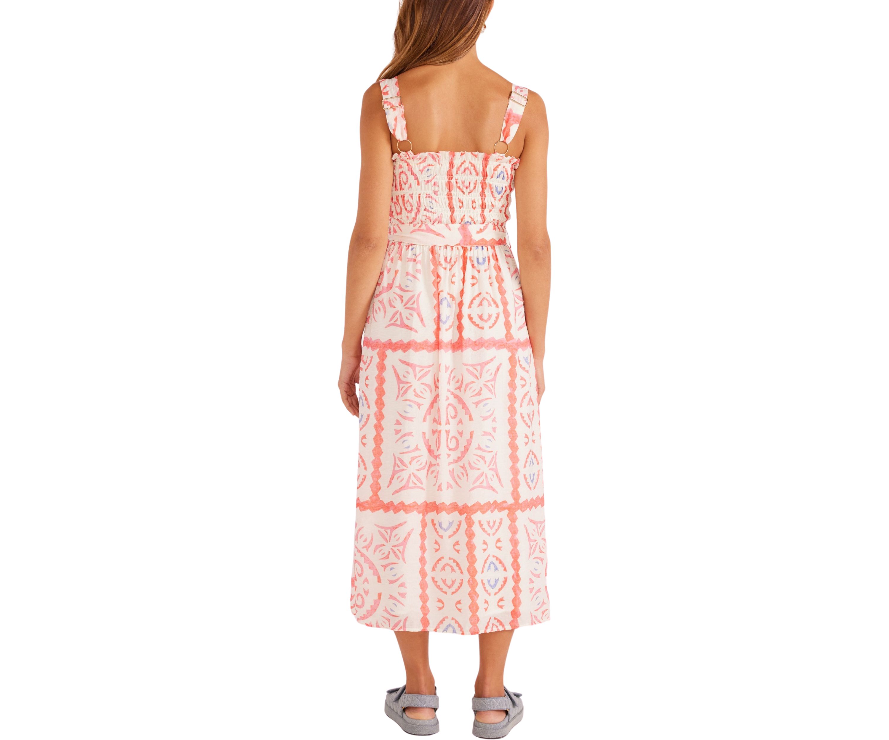 Womens Lolani Shirred Midi Dress