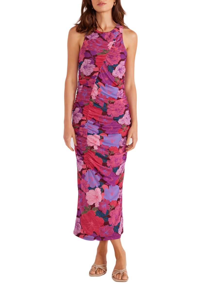 Womens Lexie Mesh Midi Dress