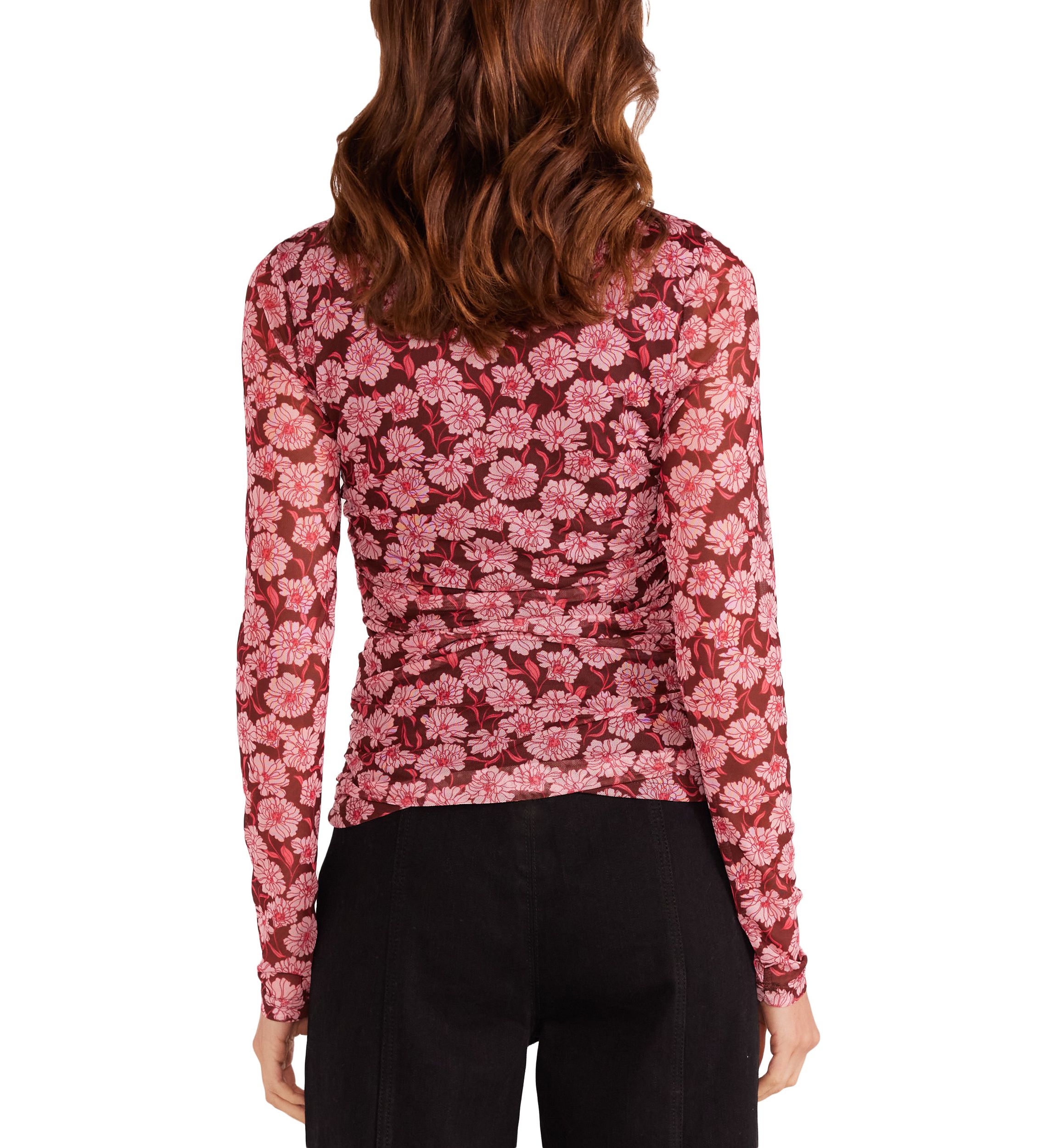Womens Dakota Mesh Ruched Top