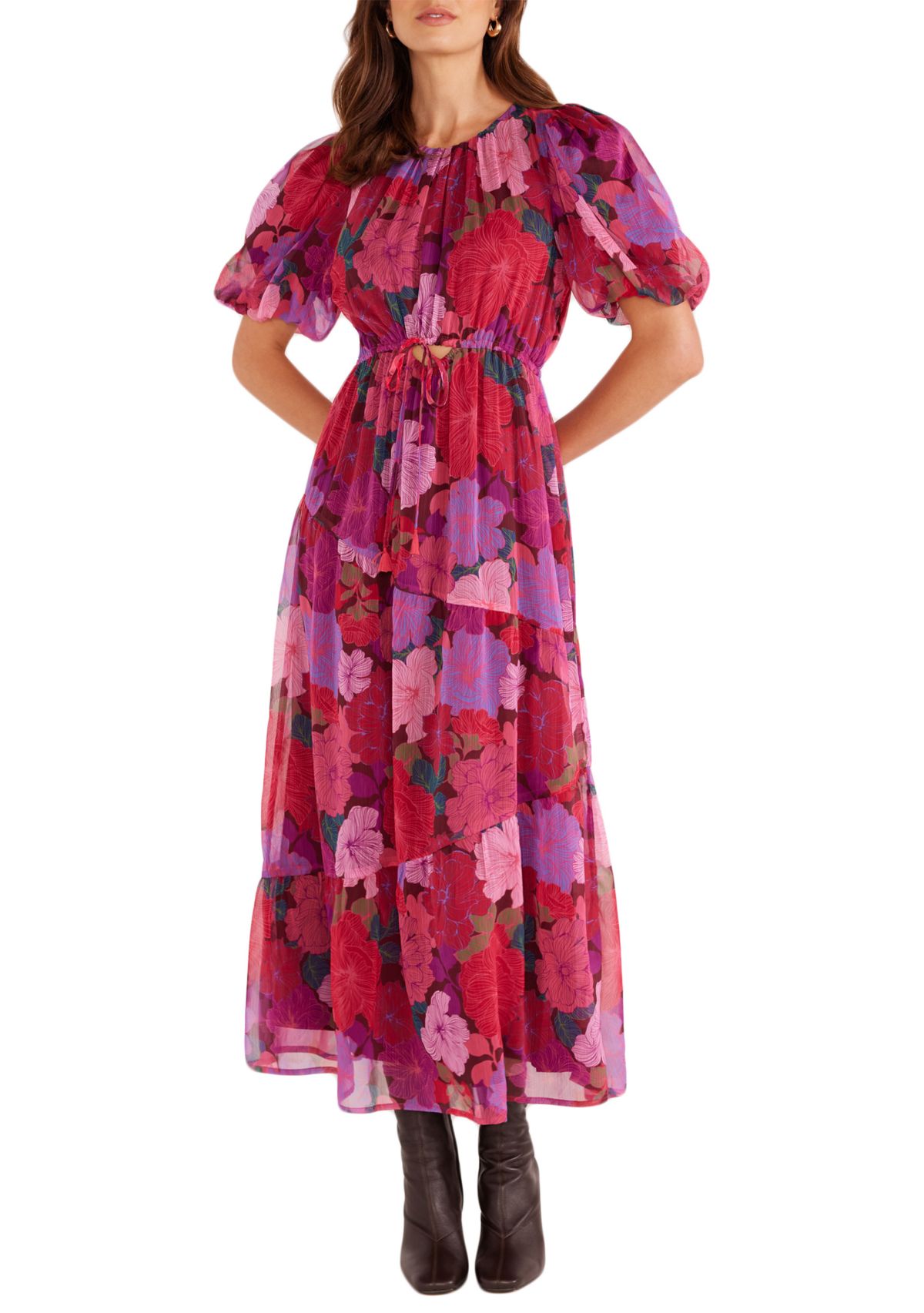 Womens Lexie Tiered Midi Dress