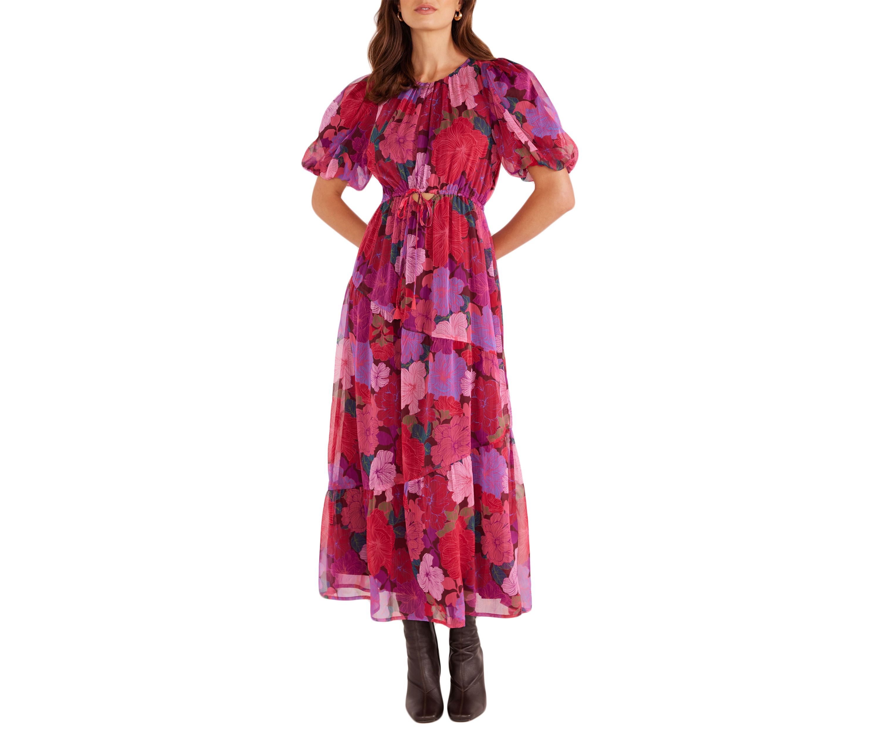 Womens Lexie Tiered Midi Dress