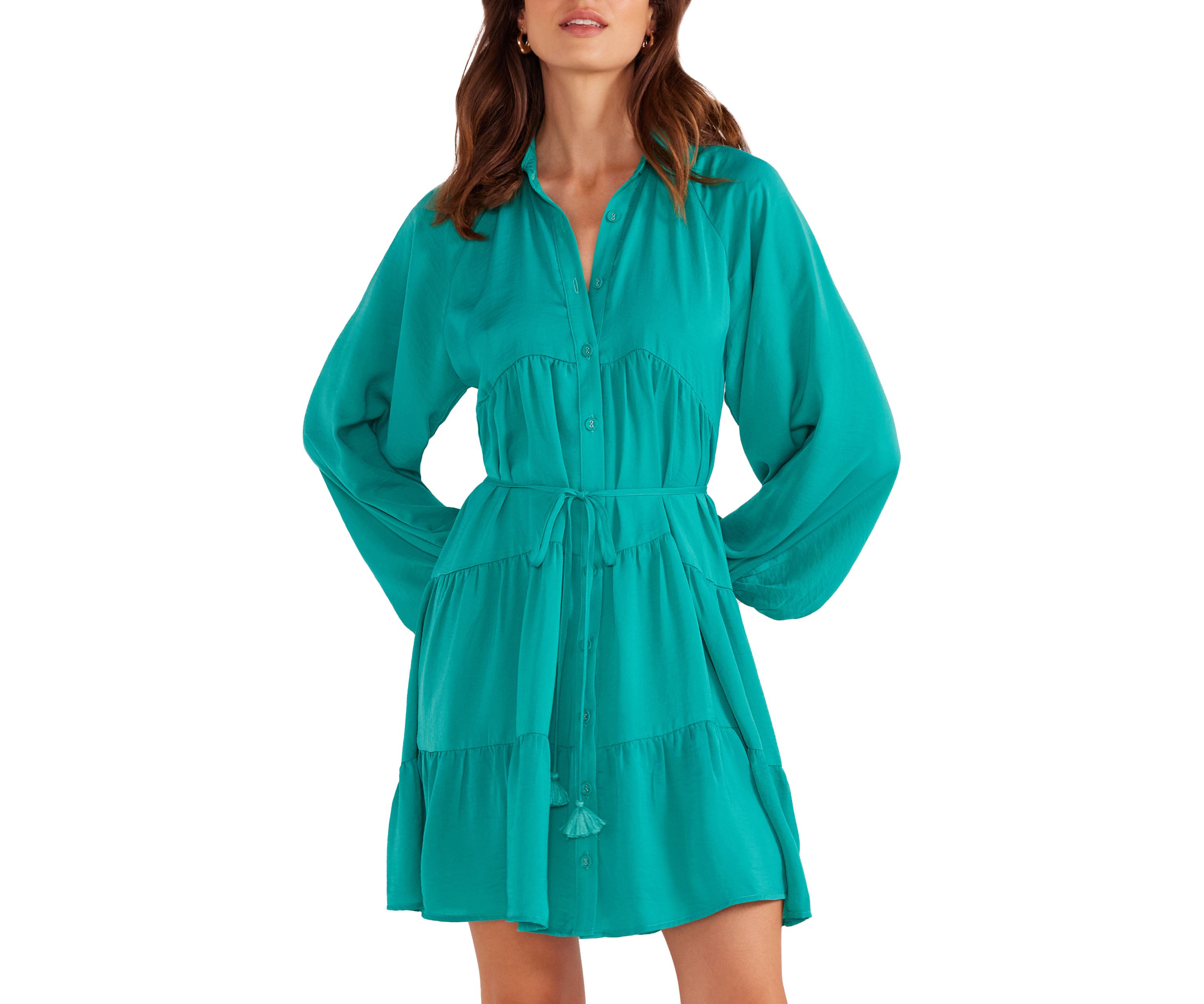 Womens Emma Tiered Shirt Dress