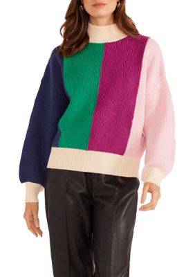 MINKPINK Women's Kelsey Color Block Knit Sweater, XL 8