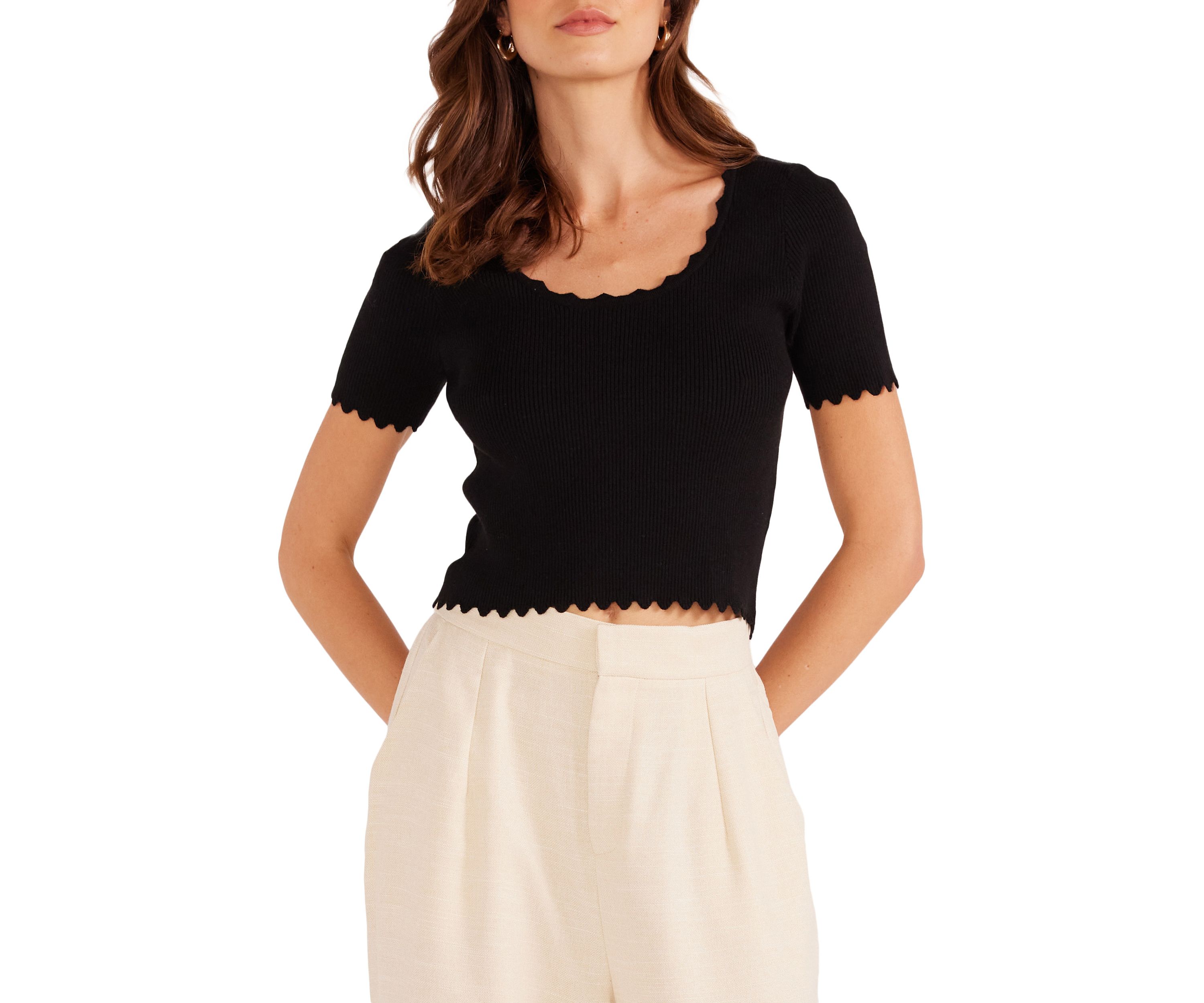 Laura Scallop Knit Top