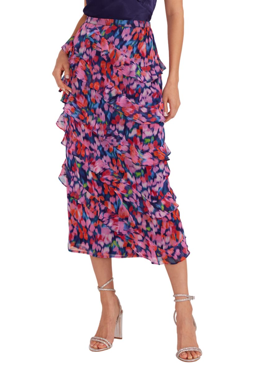 Womens Calista Frill Midi Skirt