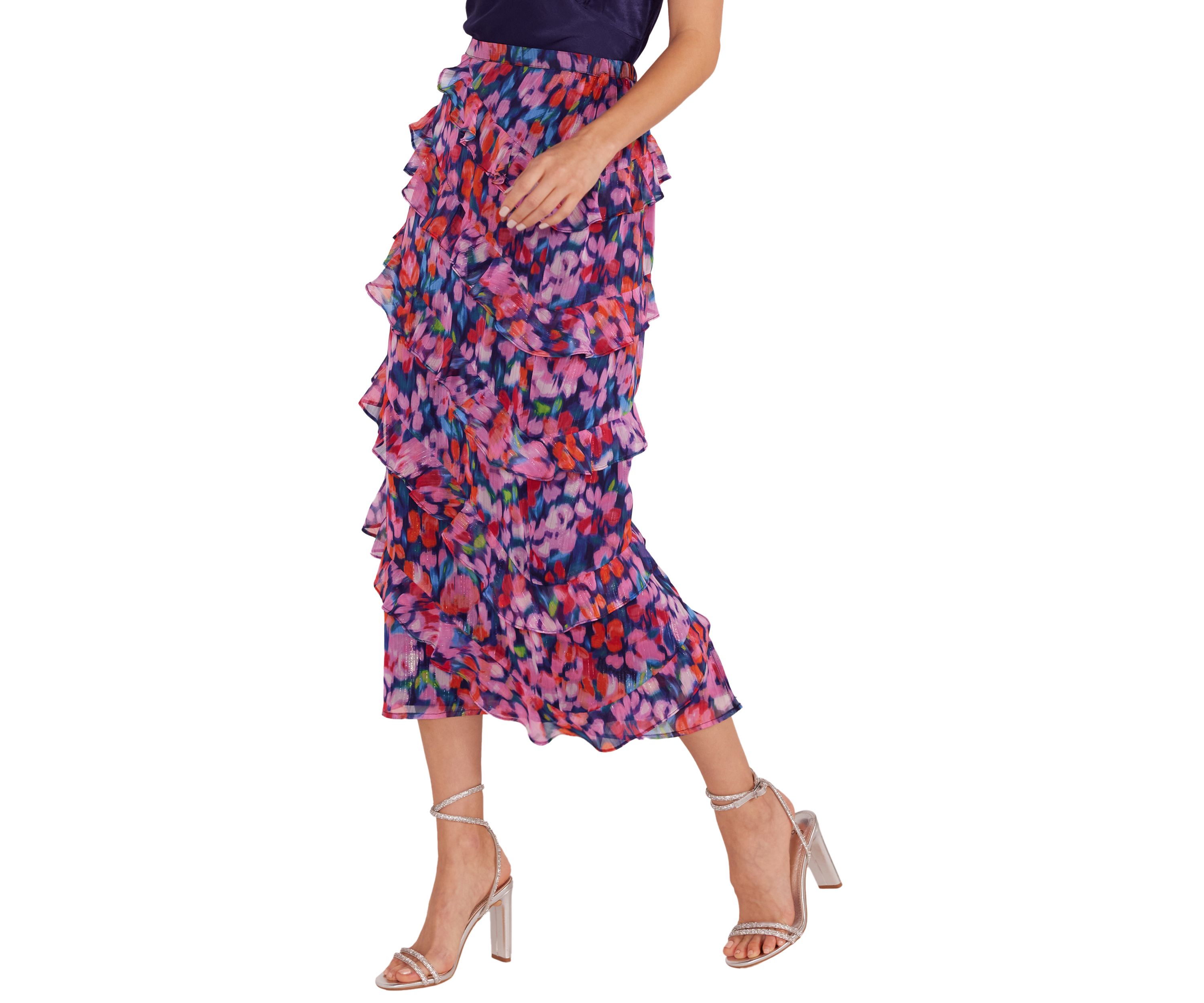 Womens Calista Frill Midi Skirt