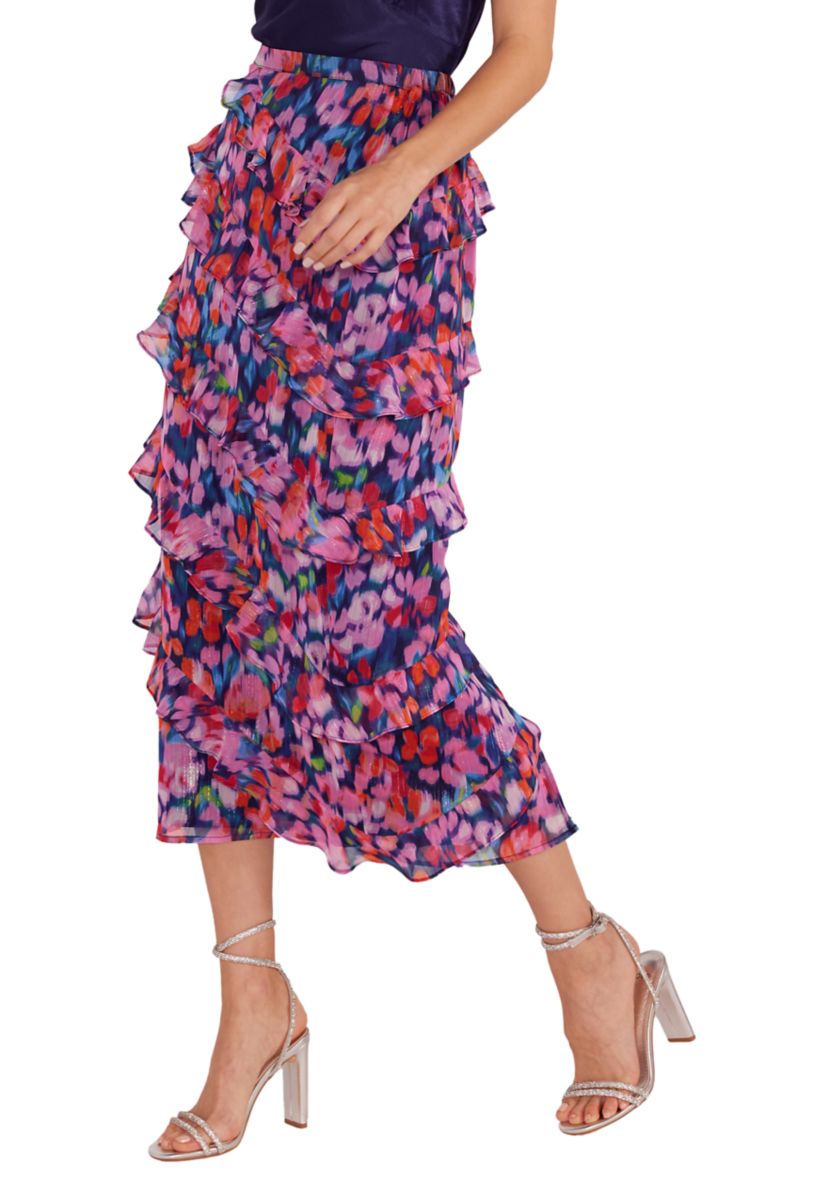 Womens Calista Frill Midi Skirt