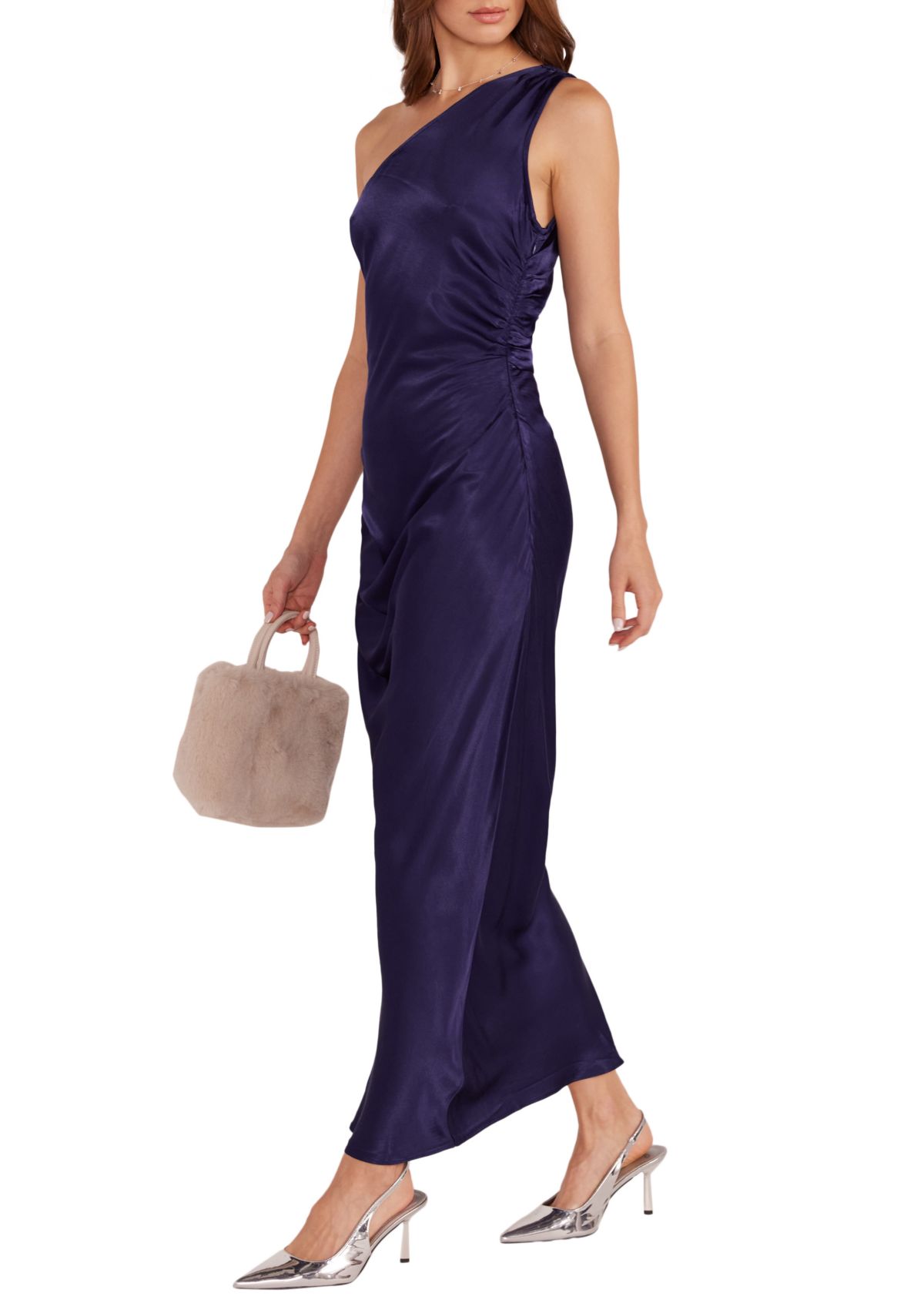 Womens Lumina One Shoulder Midi Dress