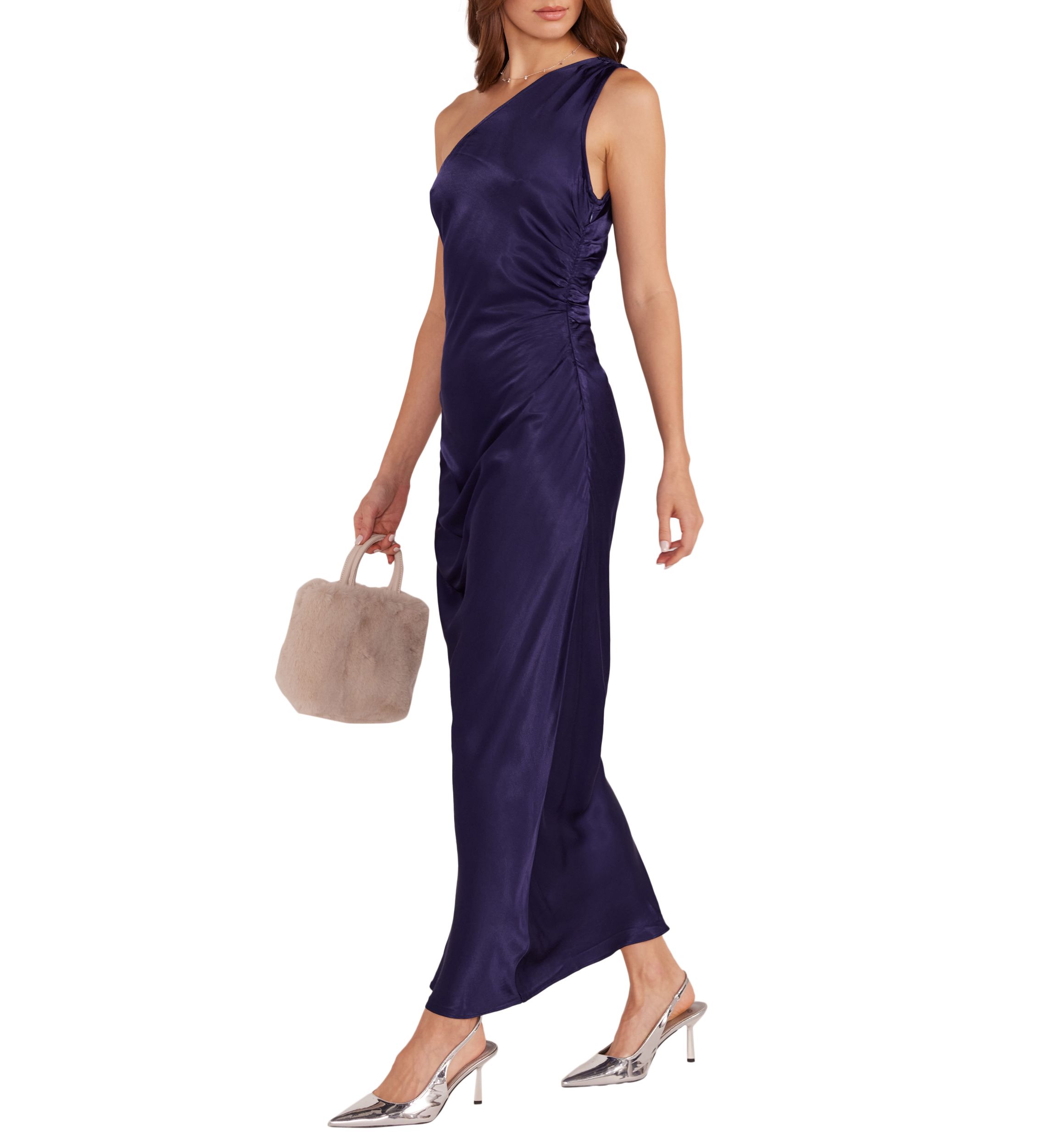 Womens Lumina One Shoulder Midi Dress
