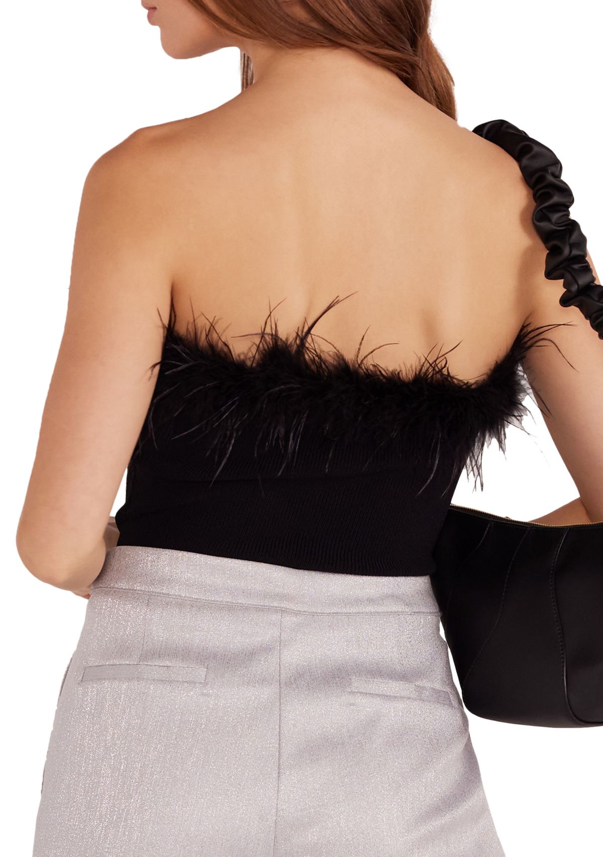 Womens Aster Feather Trim Top