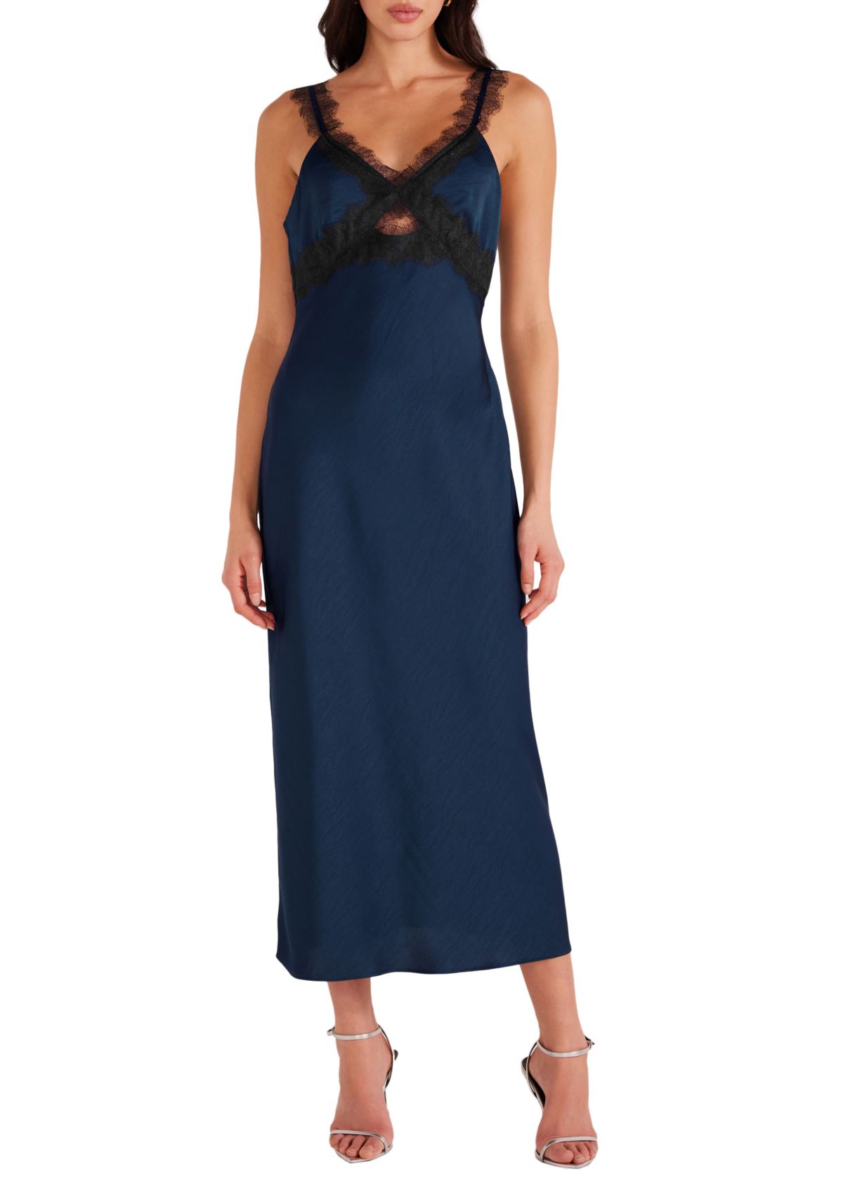 Womens Erin Lace Trim Midi Dress