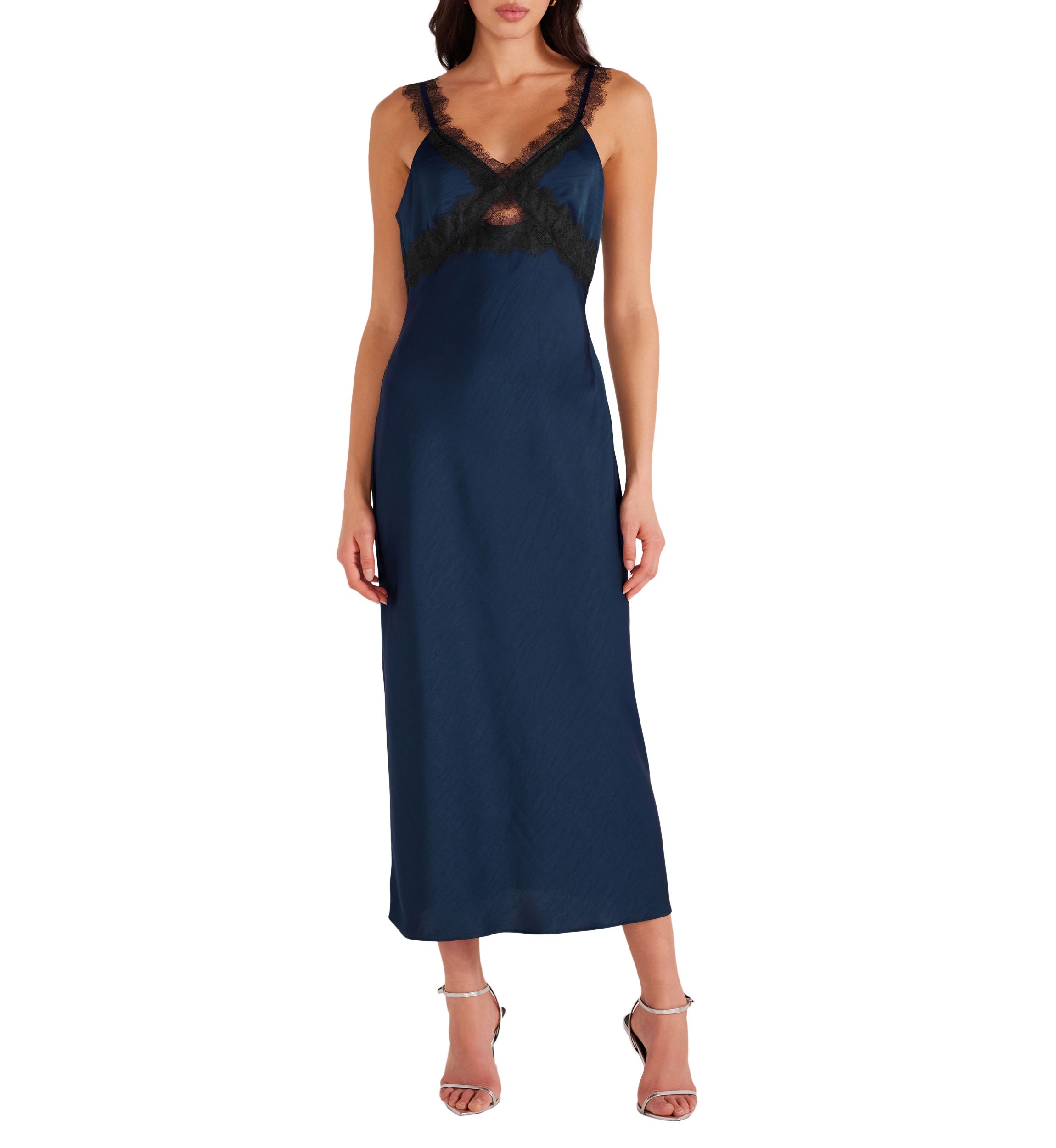 Womens Erin Lace Trim Midi Dress