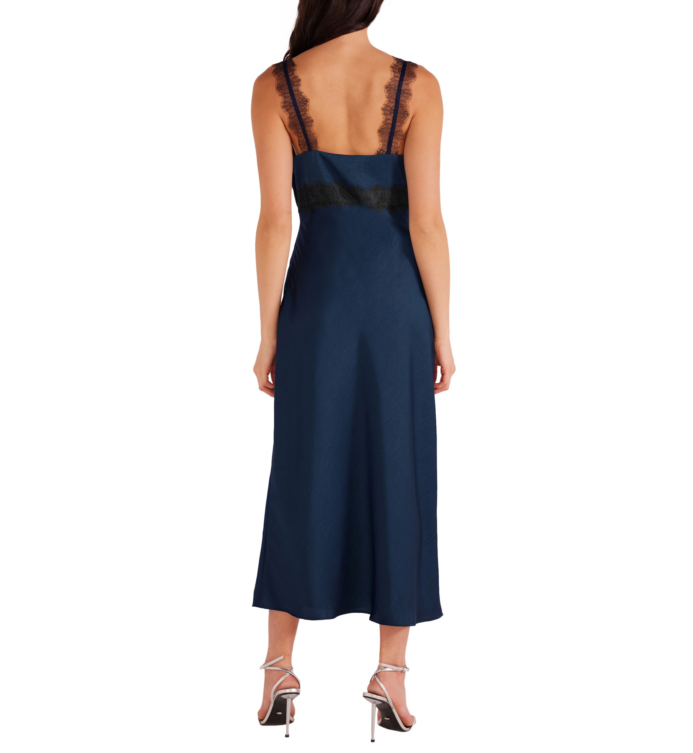 Womens Erin Lace Trim Midi Dress