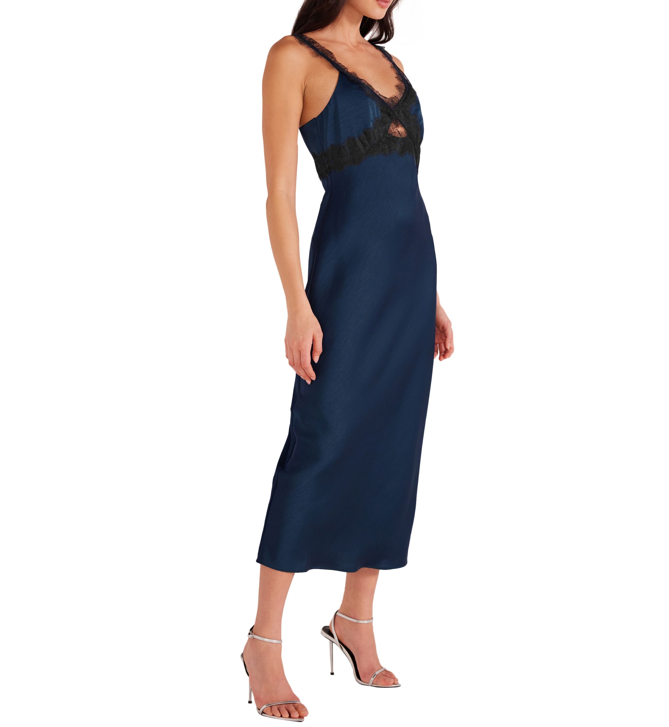 Womens Erin Lace Trim Midi Dress