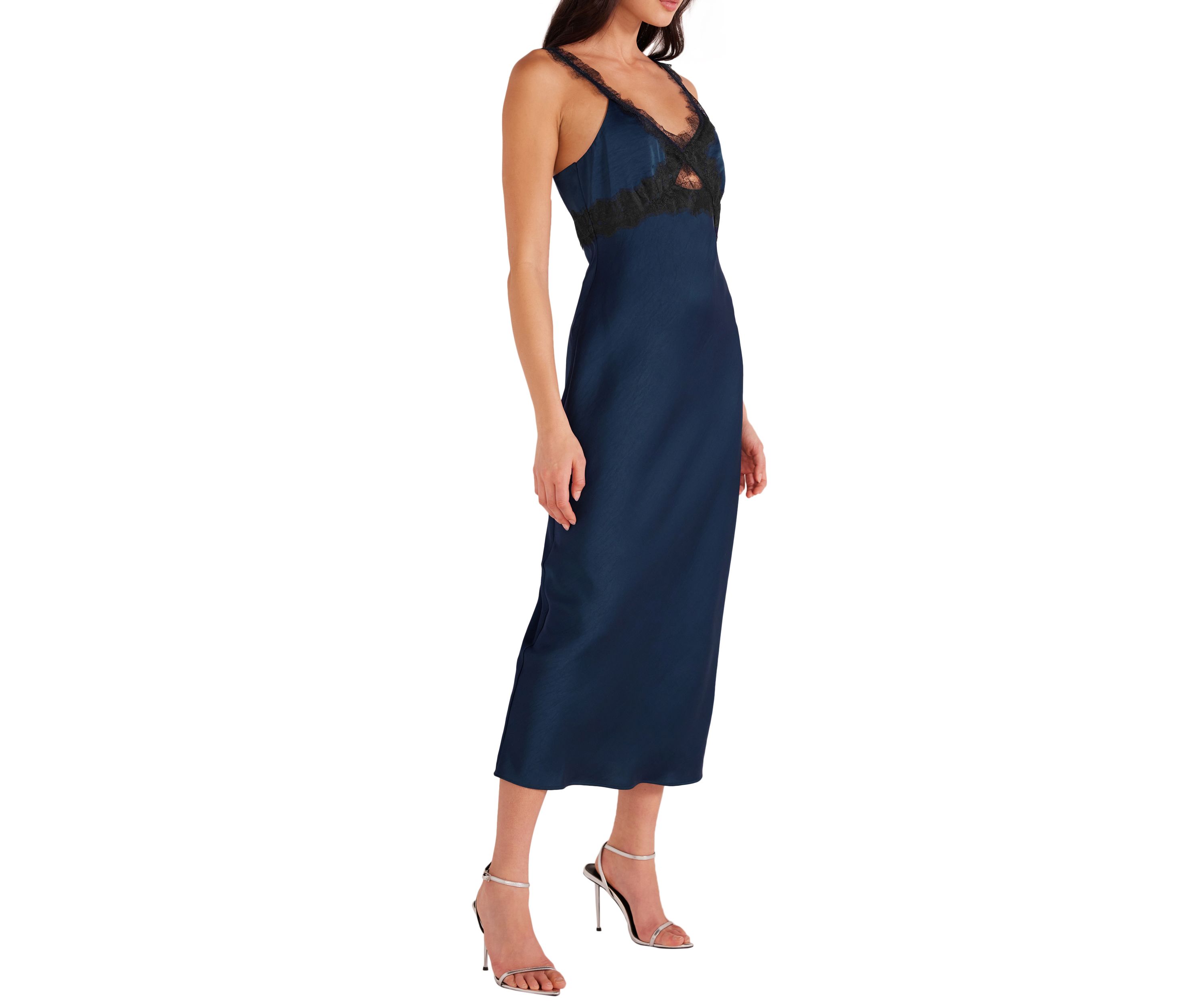 Womens Erin Lace Trim Midi Dress