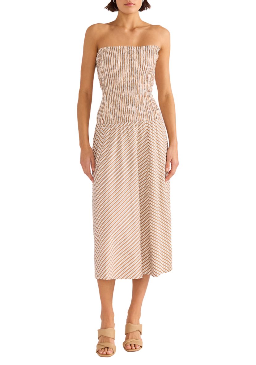 Womens Artemis Shirred Midi Dress