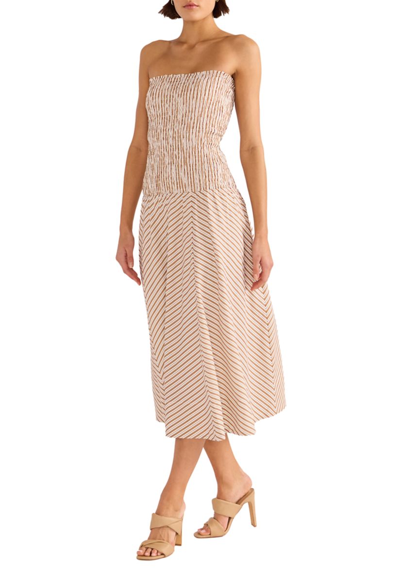Womens Artemis Shirred Midi Dress
