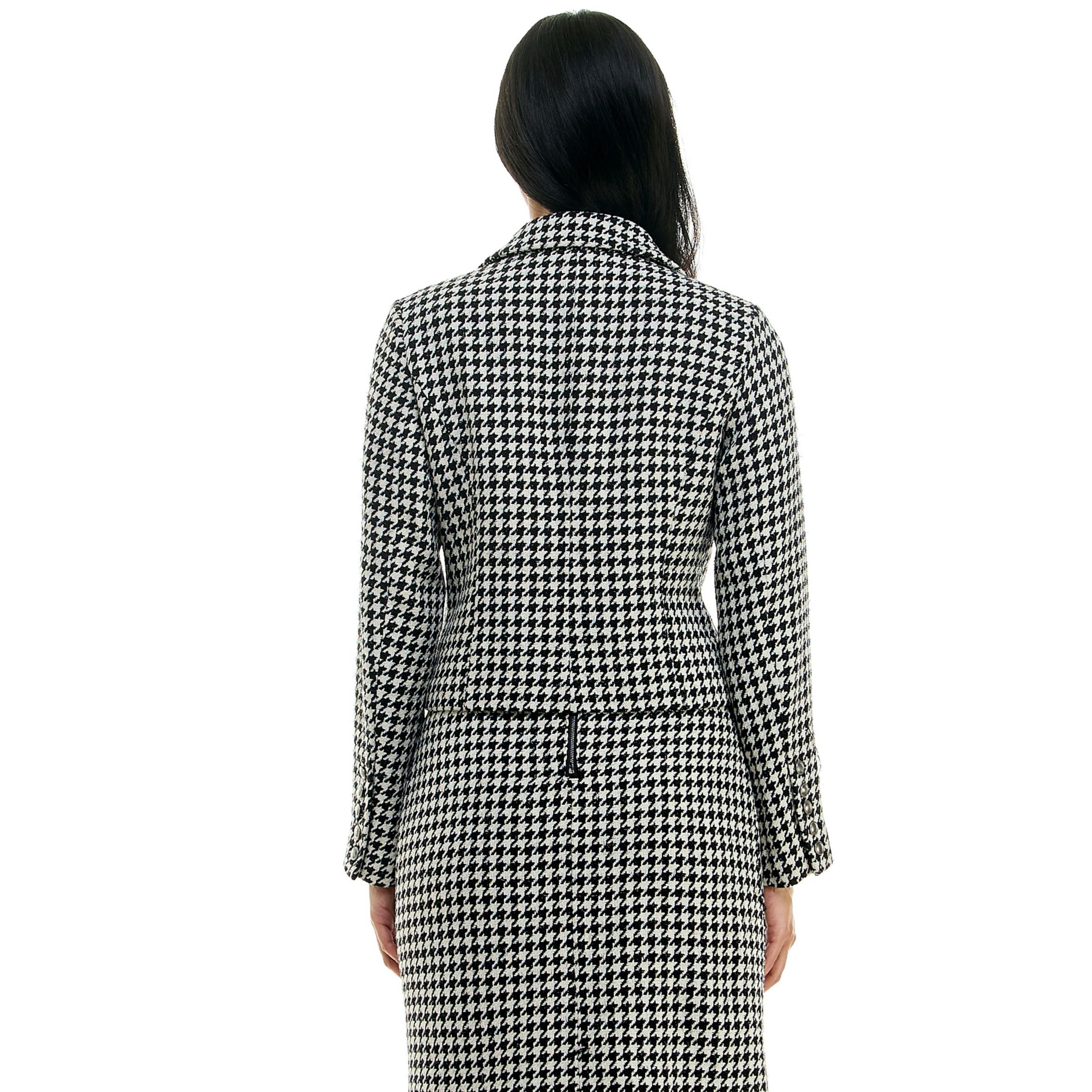 Lurex boucle houndstooth skirt