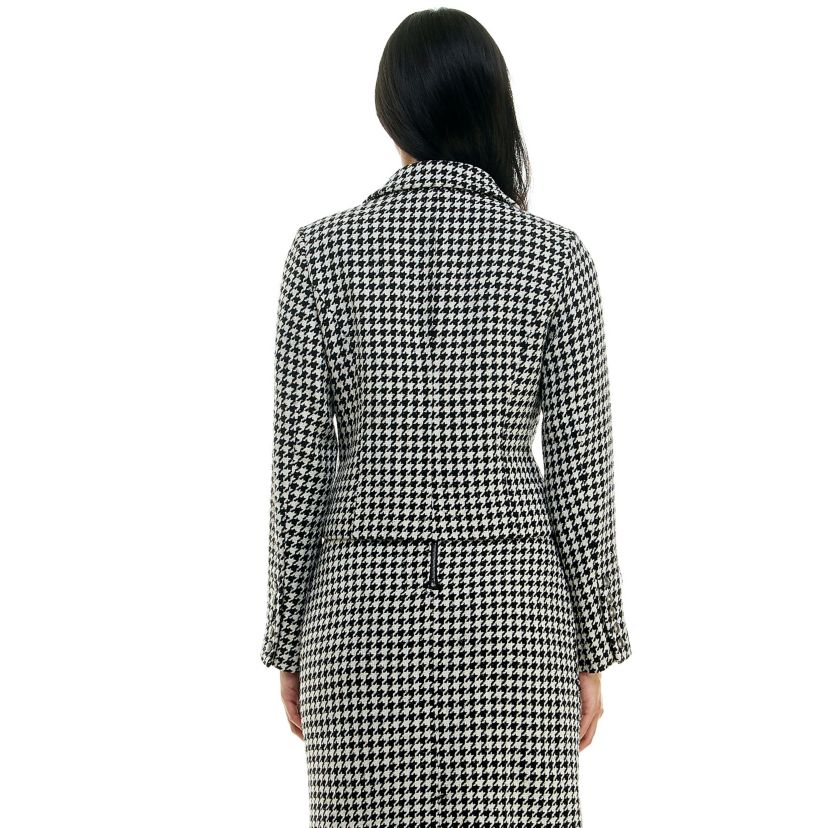 Lurex boucle houndstooth skirt