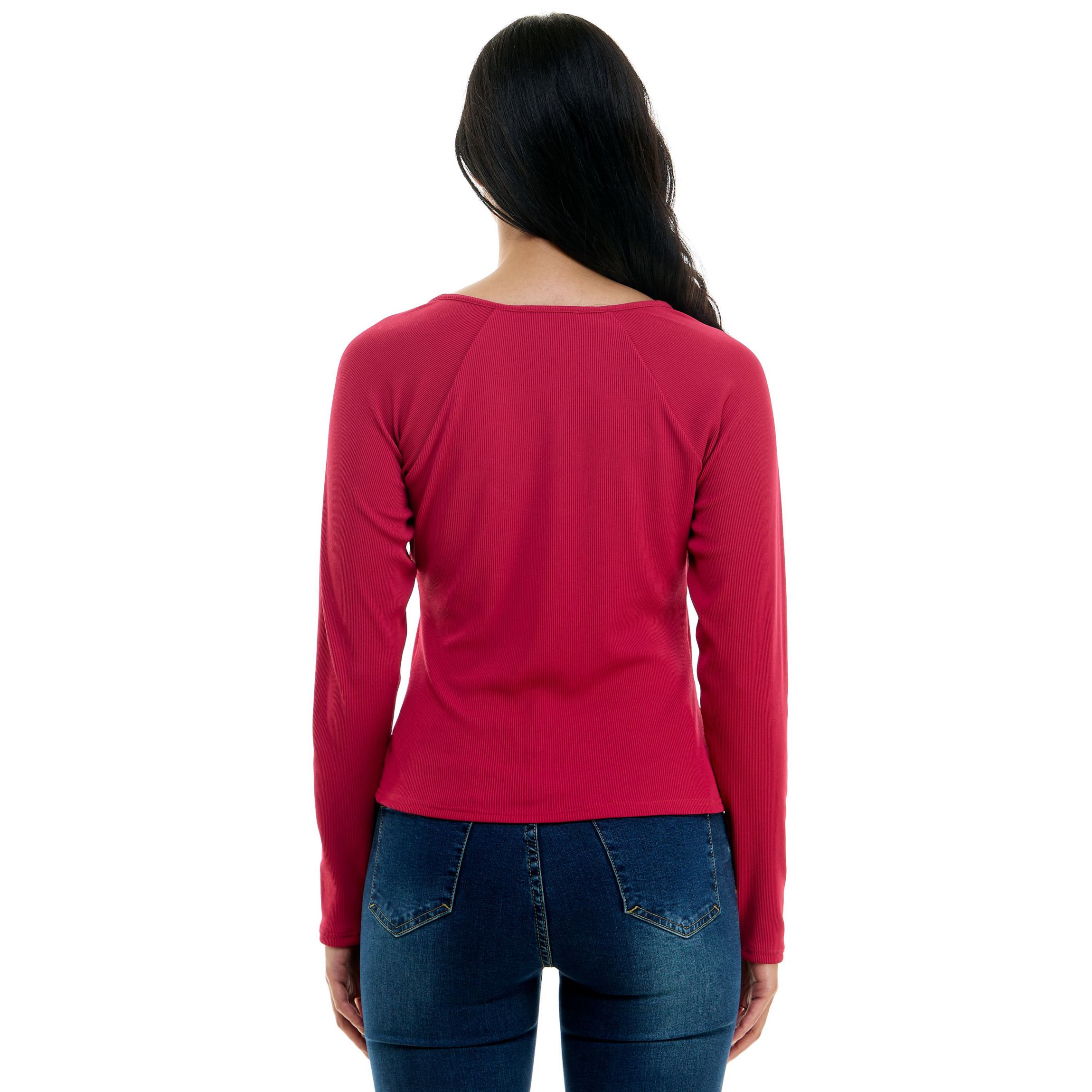 Rib knit scoop neck top