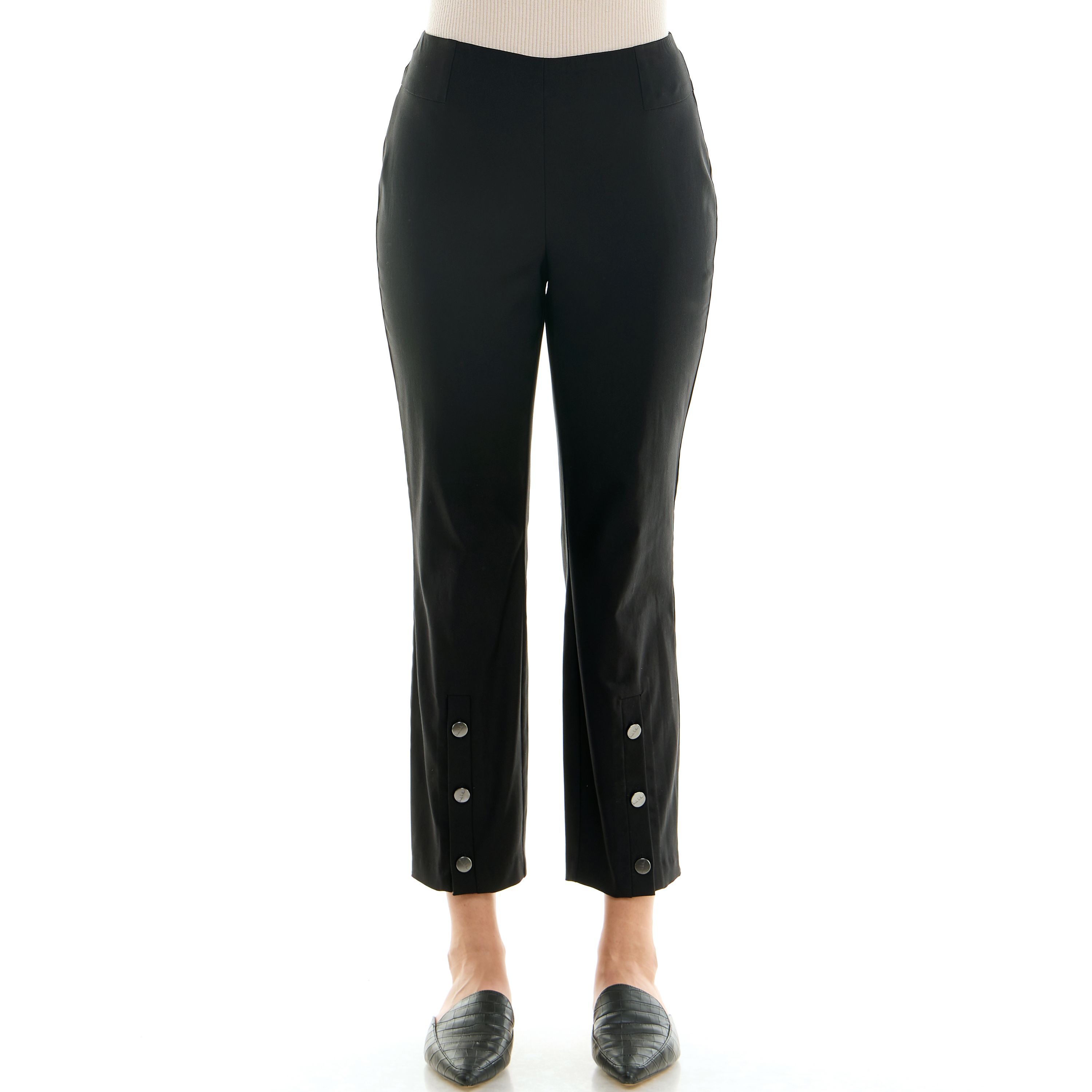 Millenium stretch pull on pant with hardware detail at hem