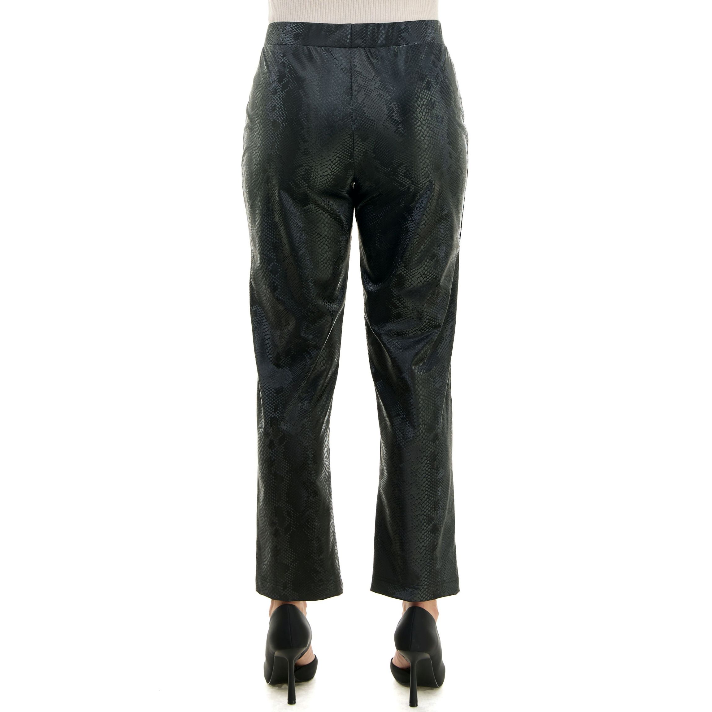 Vegan Leather pull on legging with side slit