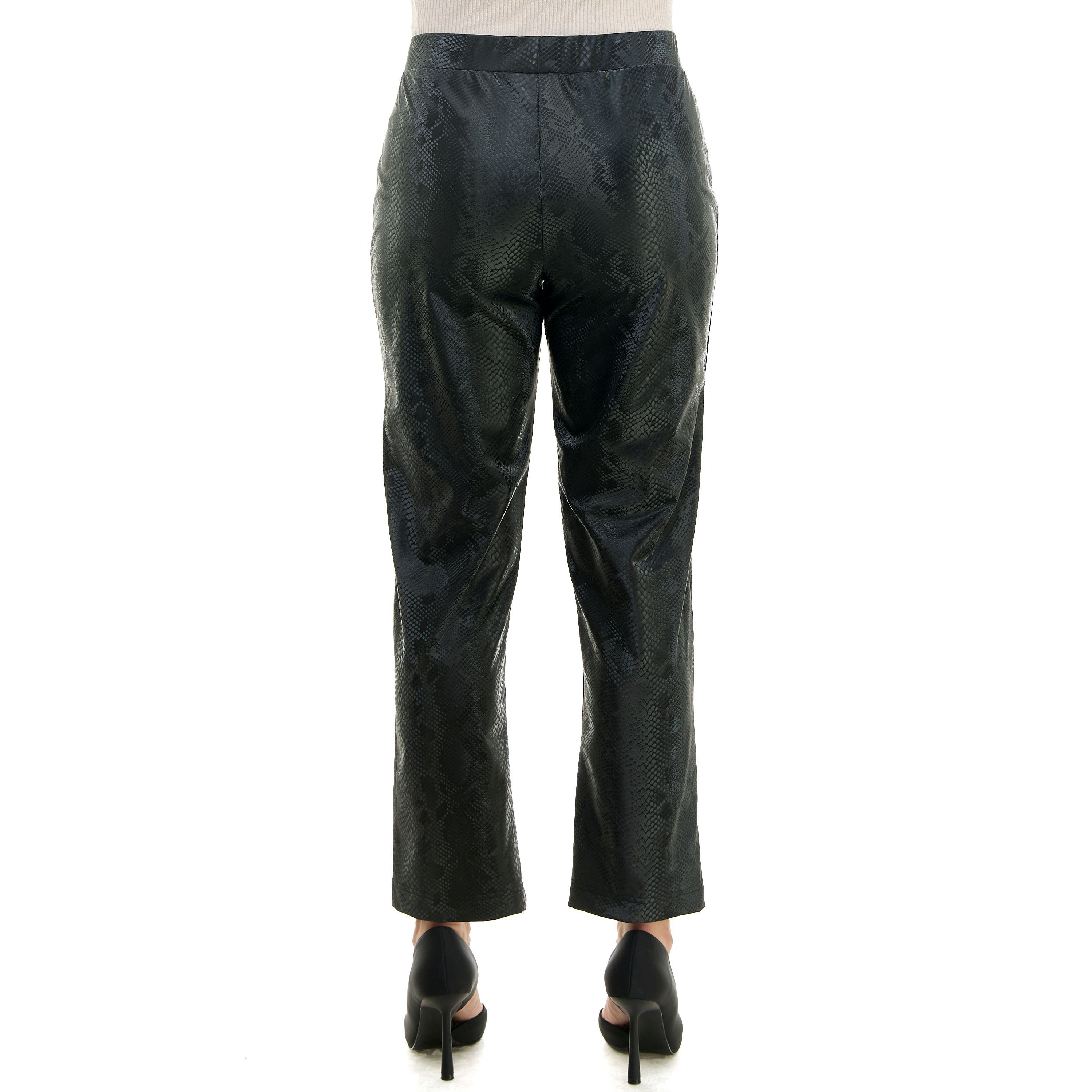 Vegan Leather pull on legging with side slit