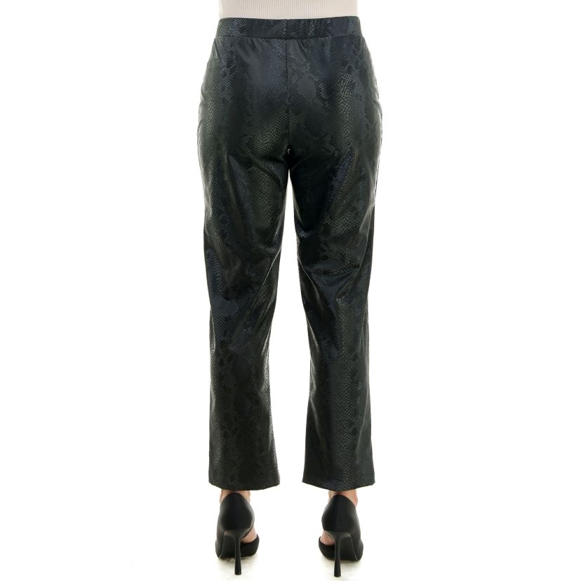 Vegan Leather pull on legging with side slit
