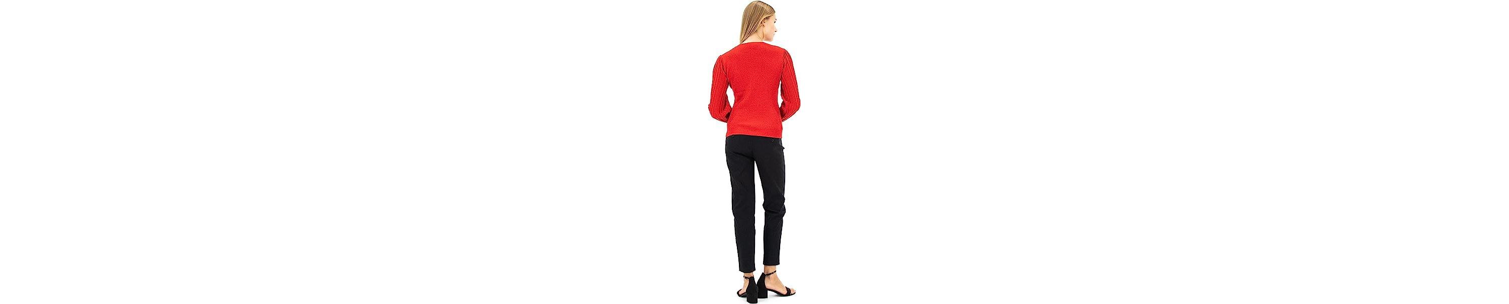 Pullover Lurex Sweater with Ribbed Sleeve Detail