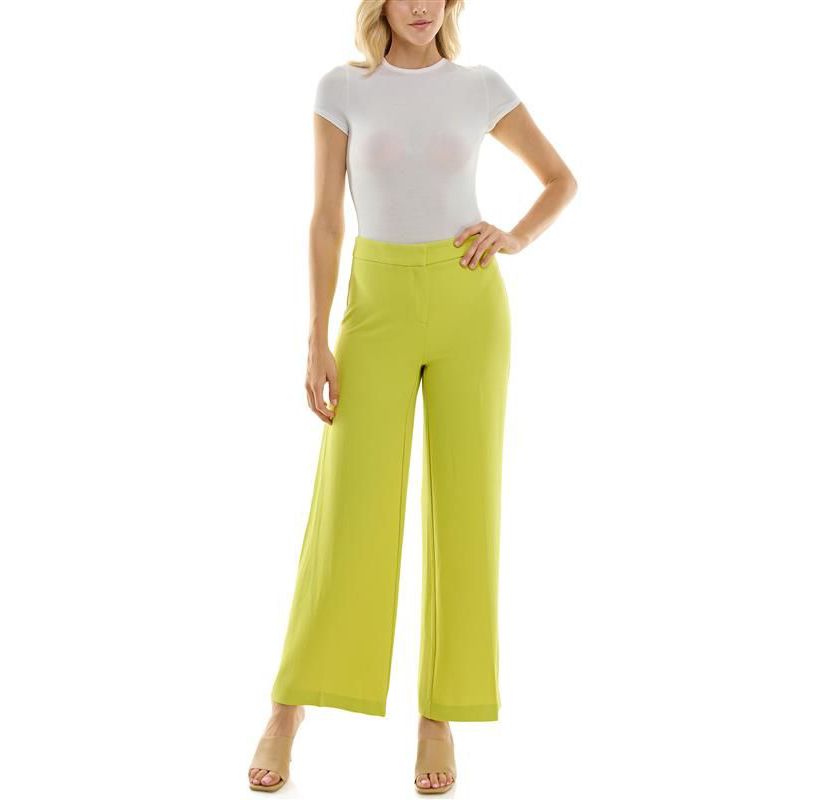 High-Waisted Wide Leg Full Length Crepe Fashion Pant
