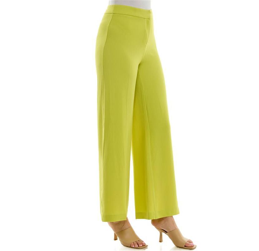 High-Waisted Wide Leg Full Length Crepe Fashion Pant