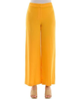 High-Waisted Wide Leg Full Length Crepe Fashion Pant