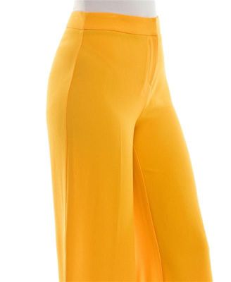 High-Waisted Wide Leg Full Length Crepe Fashion Pant